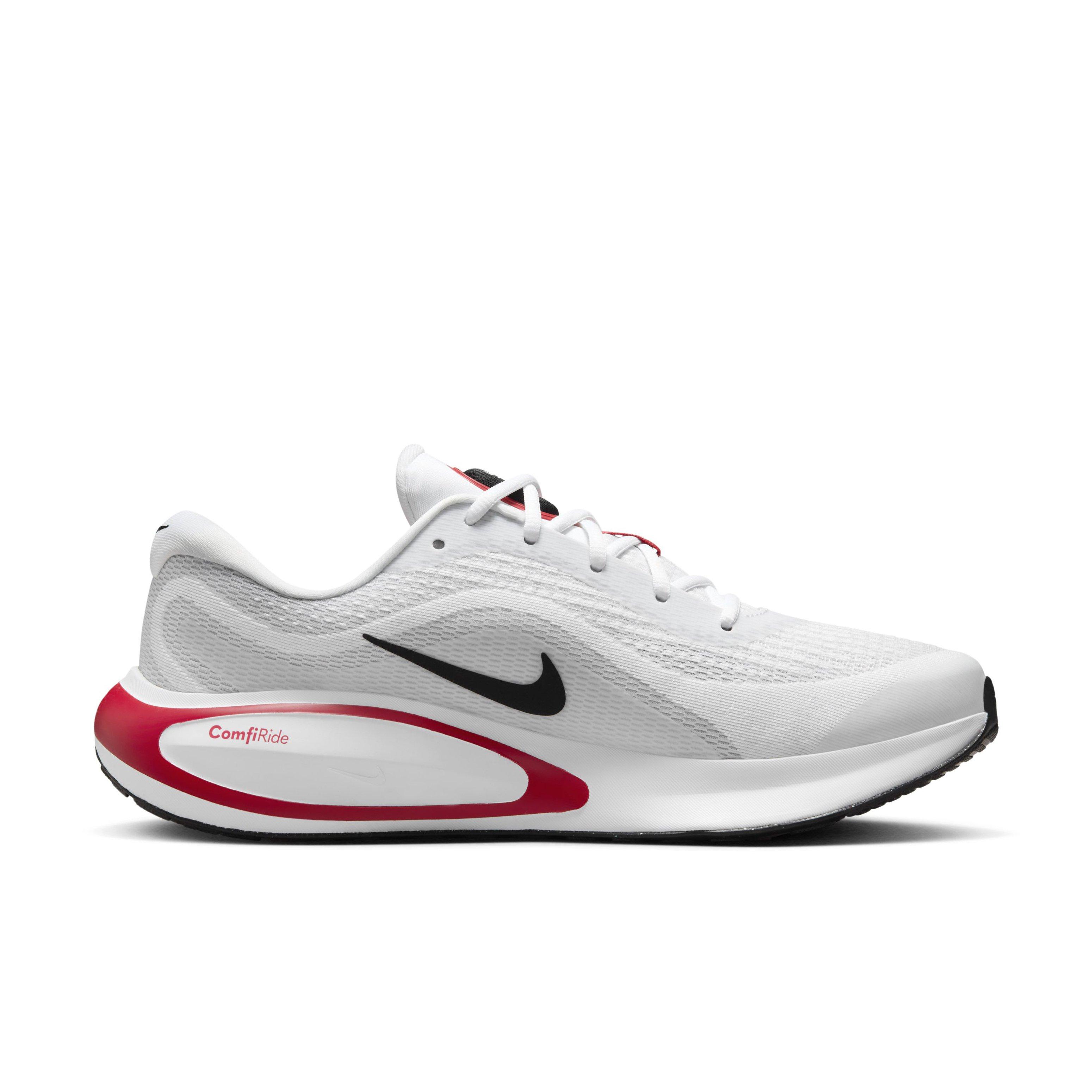 Nike Journey Run "White/Fire Red/Cement Grey/Black" Men's Running Shoe - WHITE/RED/GREY/BLACK Thumbnail View 1