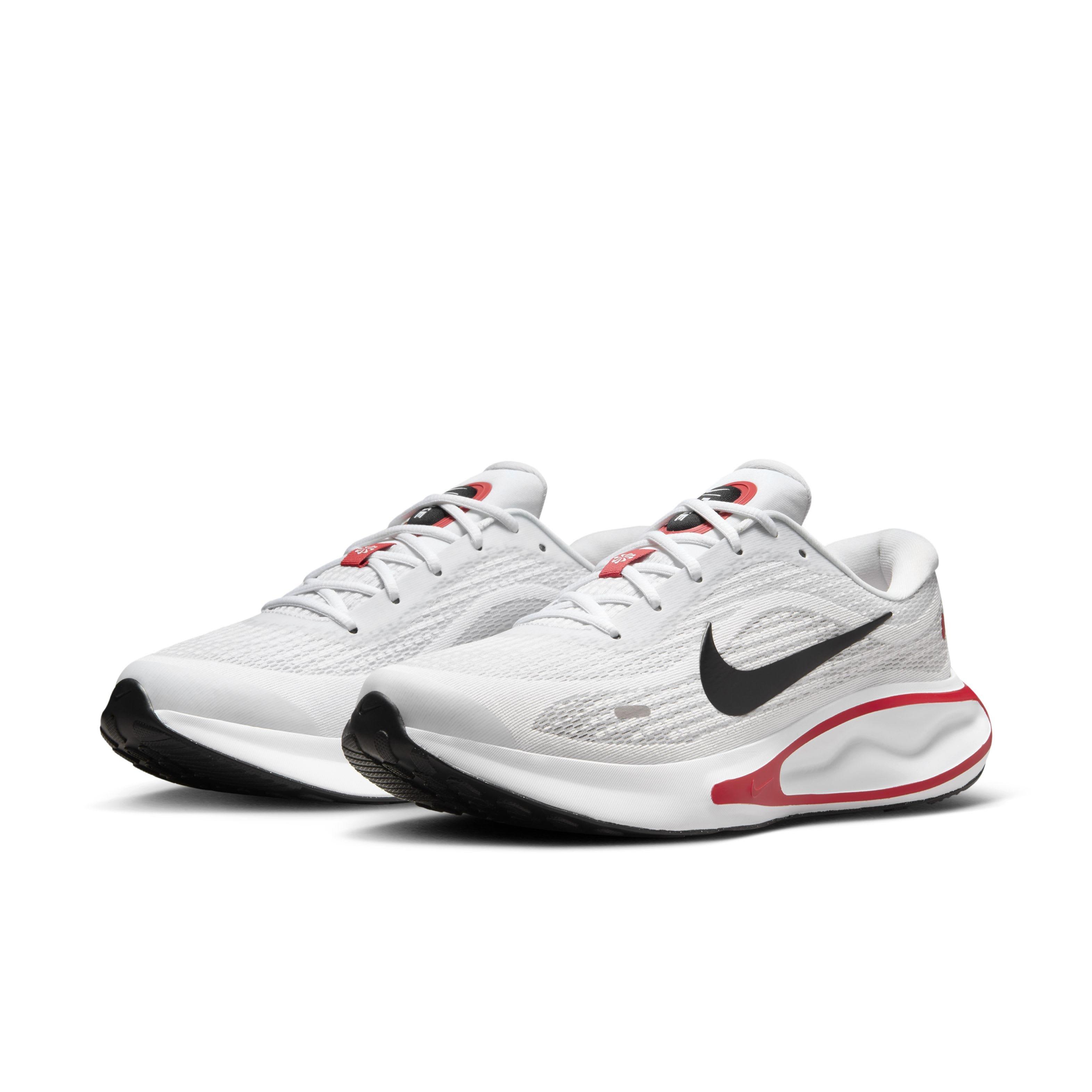 Nike Journey Run "White/Fire Red/Cement Grey/Black" Men's Running Shoe - WHITE/RED/GREY/BLACK Thumbnail View 3
