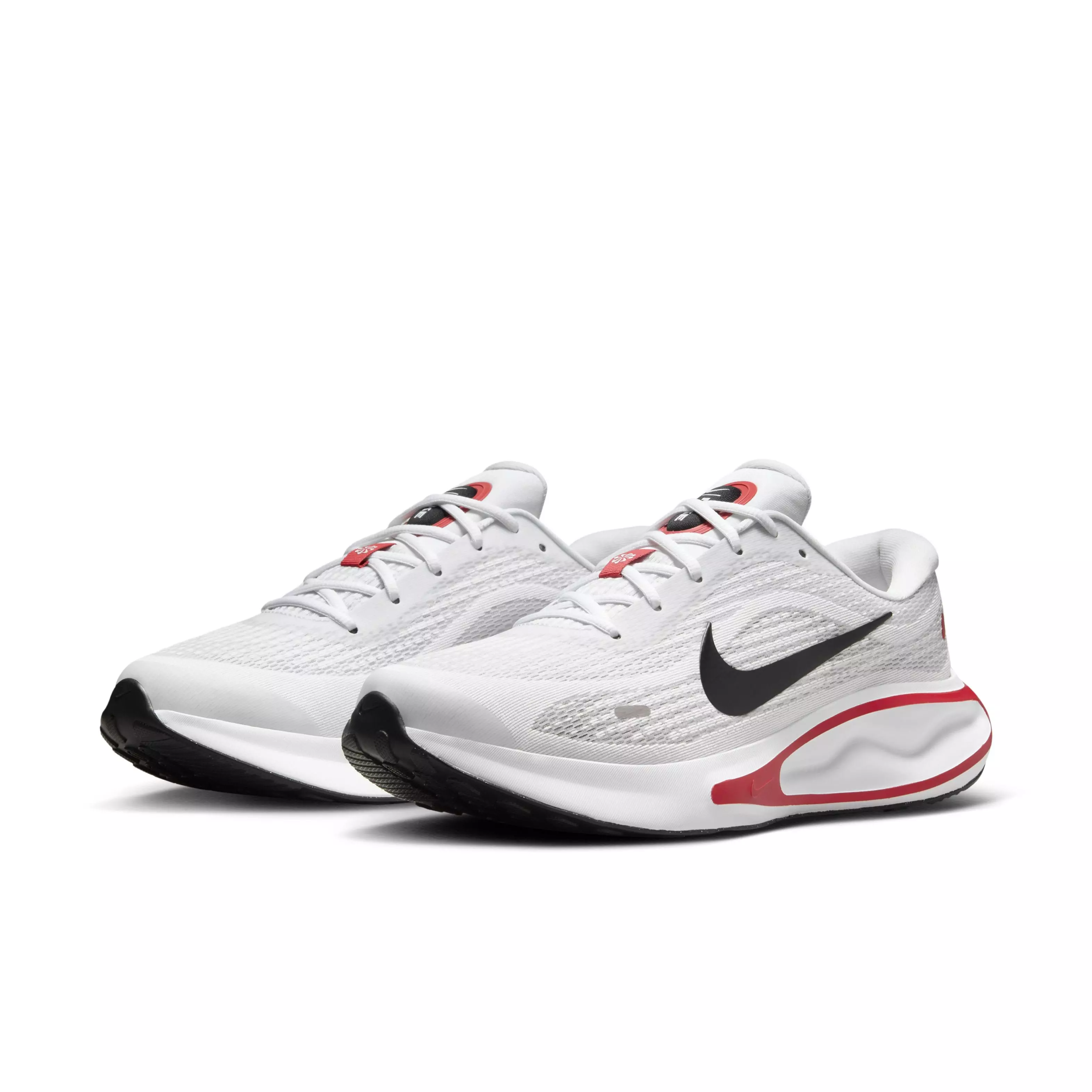 Nike Journey Run "White/Fire Red/Cement Grey/Black" Men's Running Shoe - WHITE/RED/GREY/BLACK