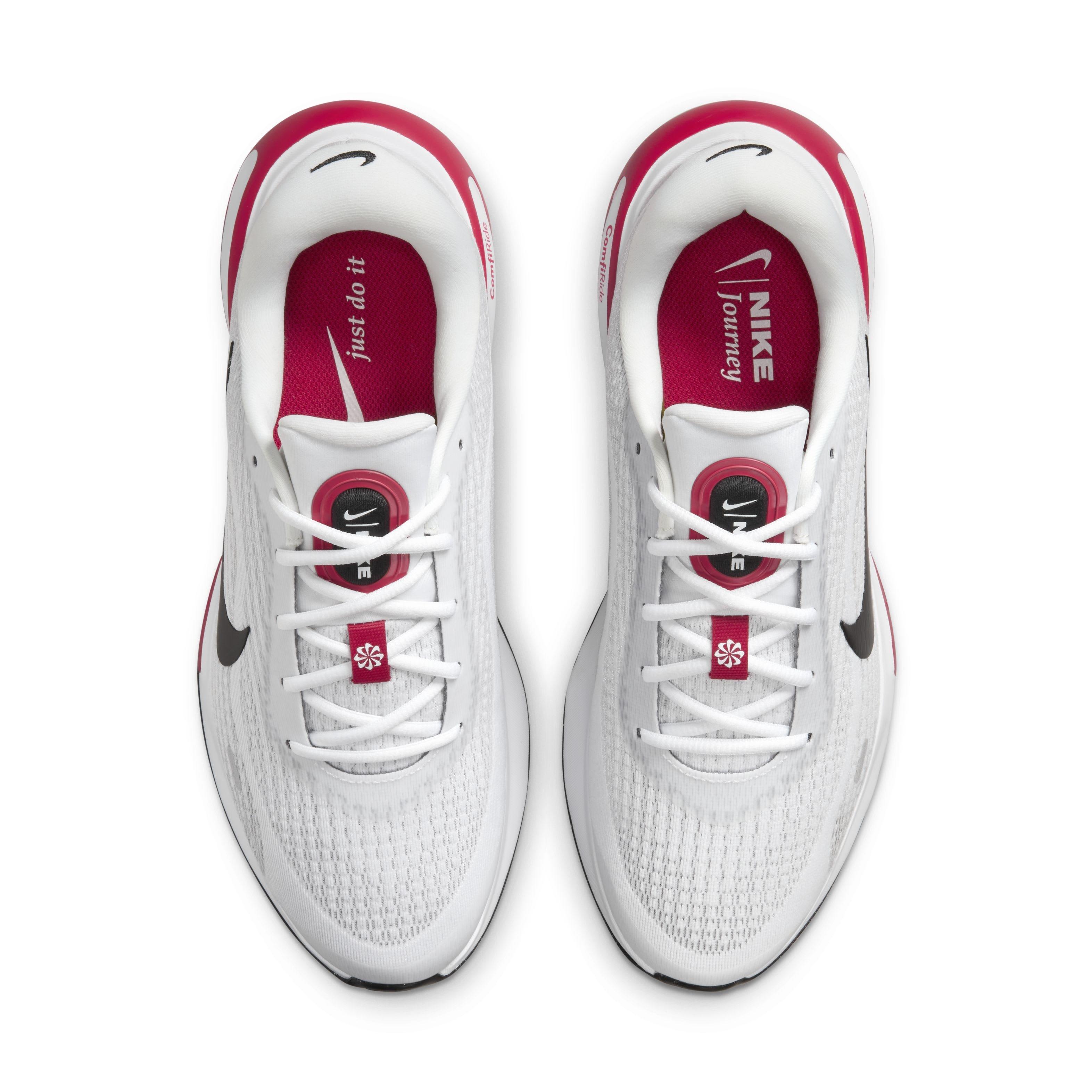 Nike Journey Run "White/Fire Red/Cement Grey/Black" Men's Running Shoe - WHITE/RED/GREY/BLACK Thumbnail View 4