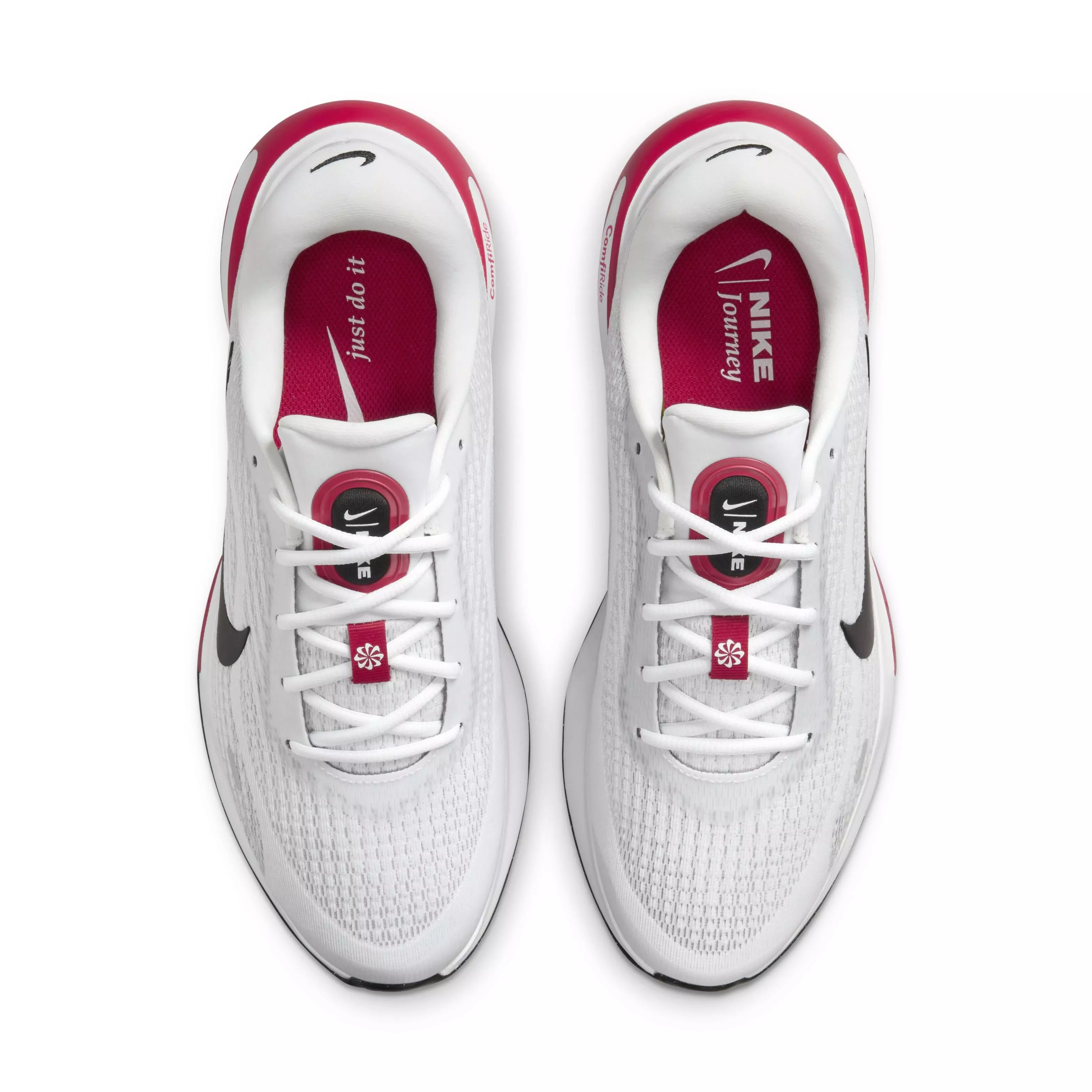 Nike Journey Run "White/Fire Red/Cement Grey/Black" Men's Running Shoe - WHITE/RED/GREY/BLACK