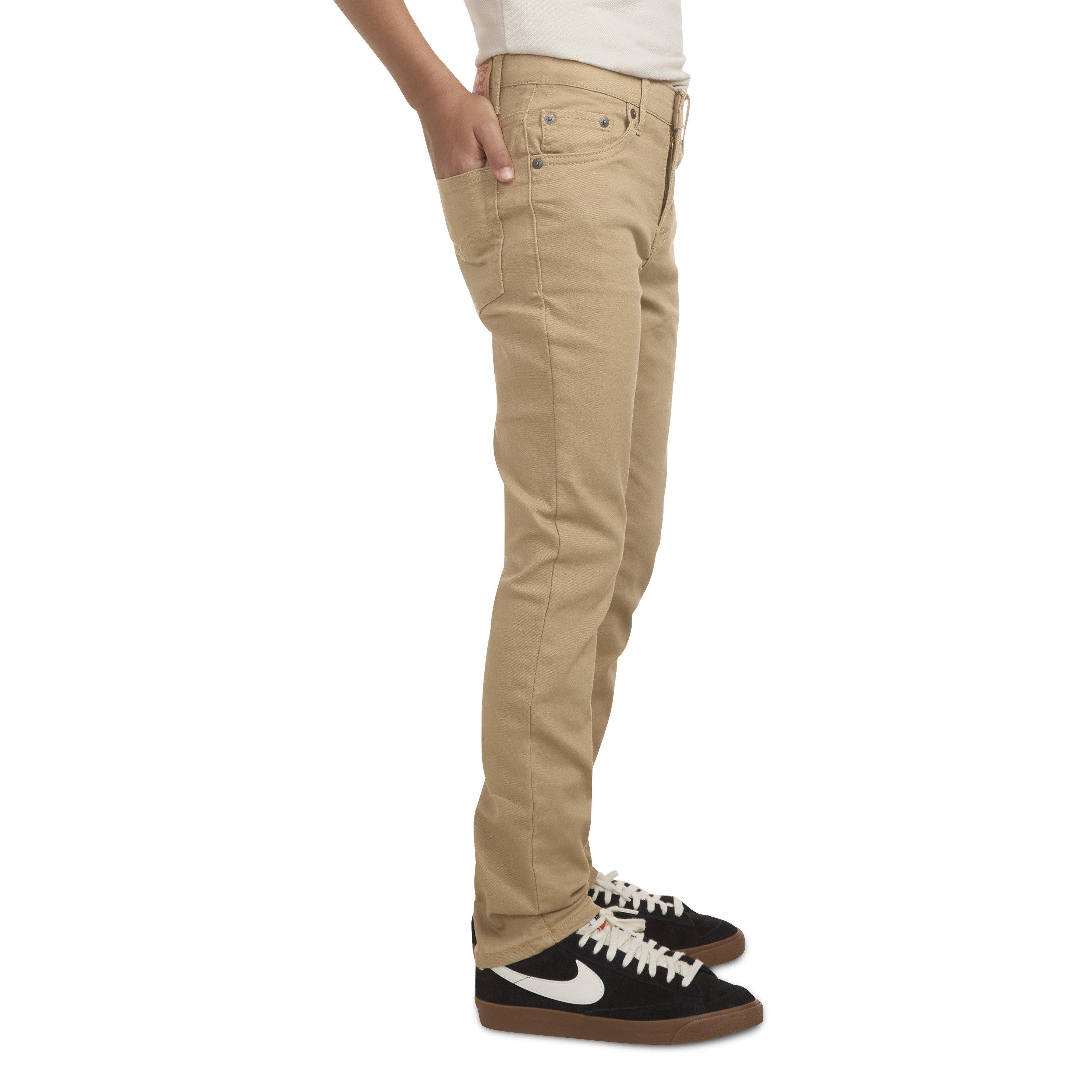 Levi's 510 Eco Performance Skinny Fit Lt Wash Big Boys' Khaki Denim Jeans - KHAKI Thumbnail View 3