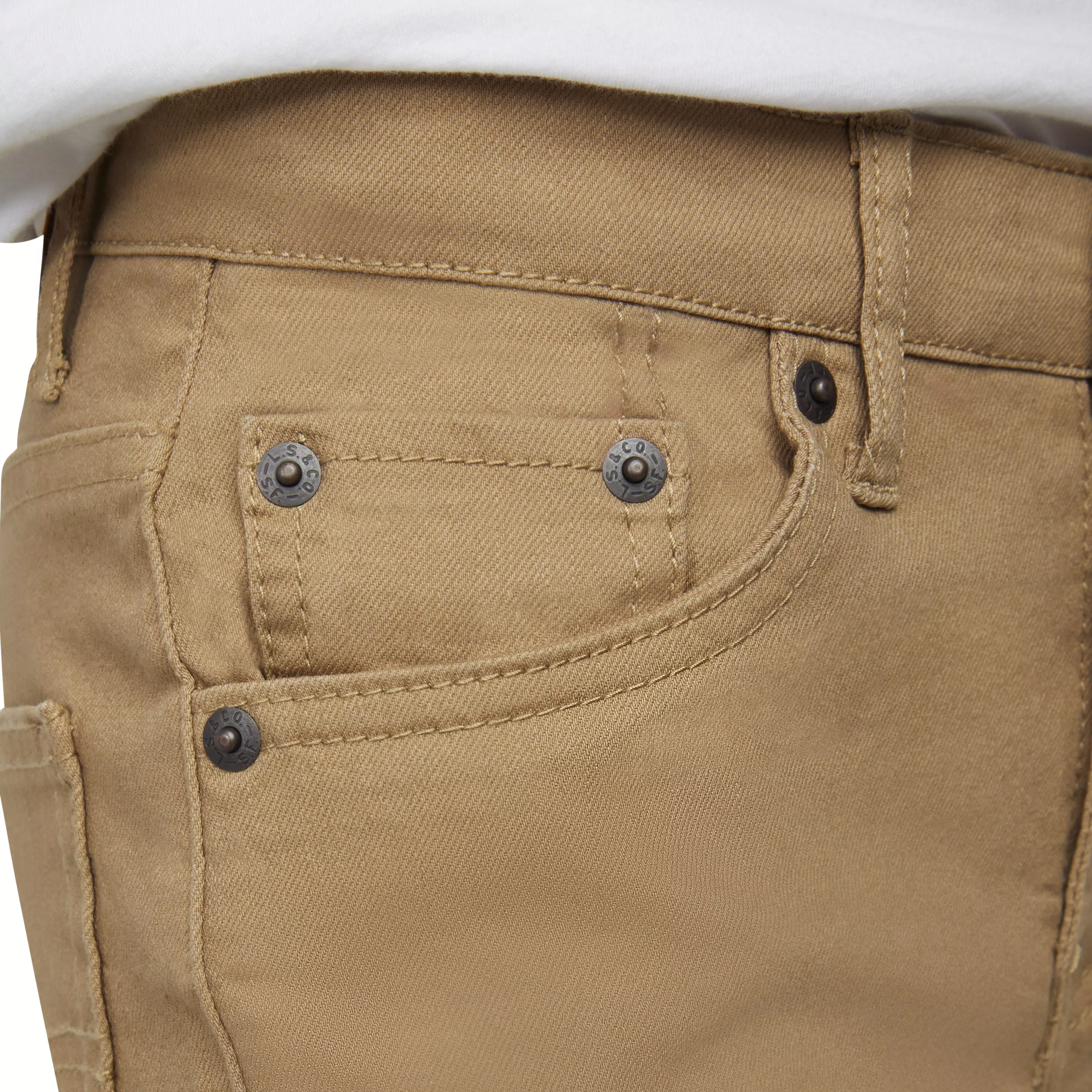 Levi's 510 Eco Performance Skinny Fit Lt Wash Big Boys' Khaki Denim Jeans - KHAKI