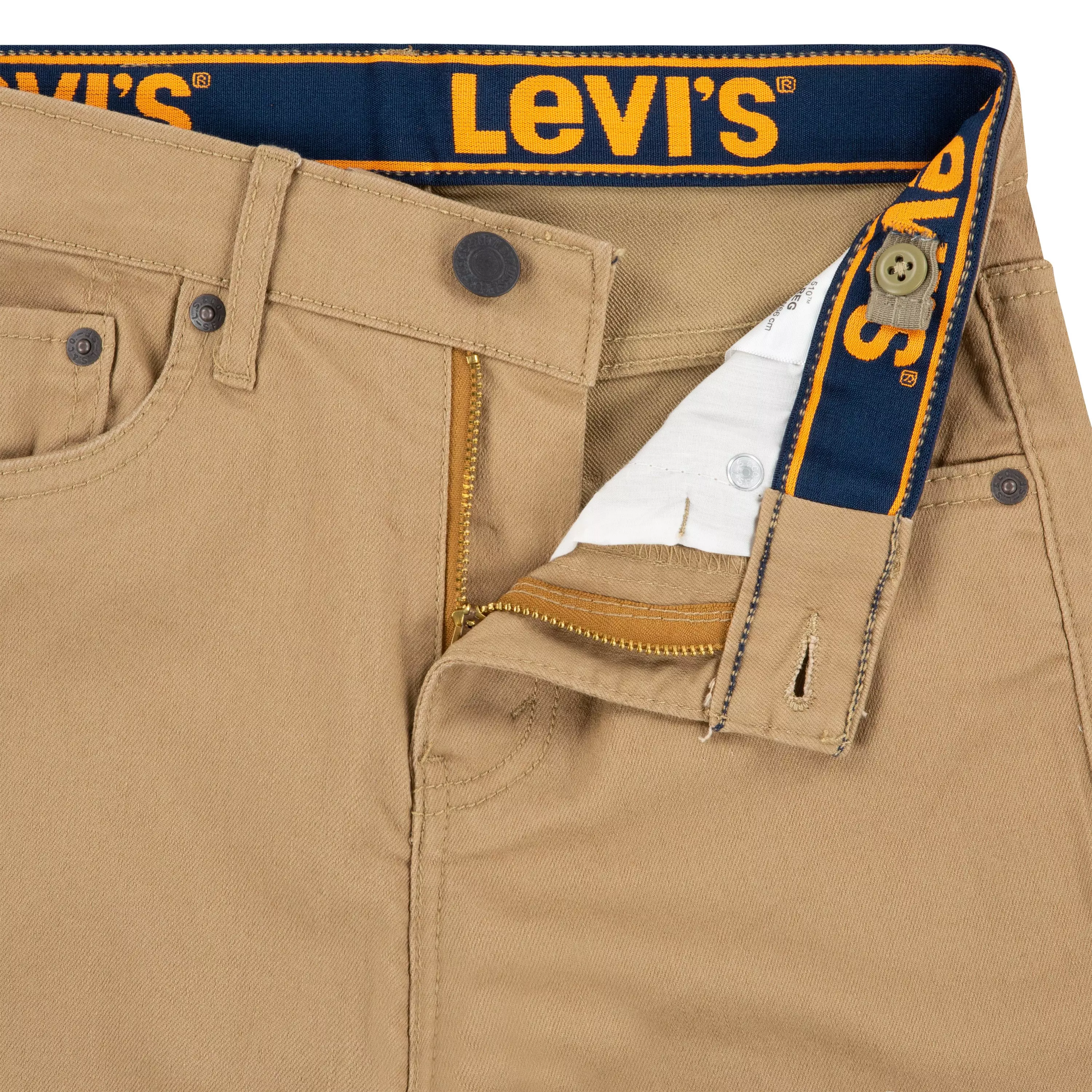 Levi's 510 Eco Performance Skinny Fit Lt Wash Big Boys' Khaki Denim Jeans - KHAKI