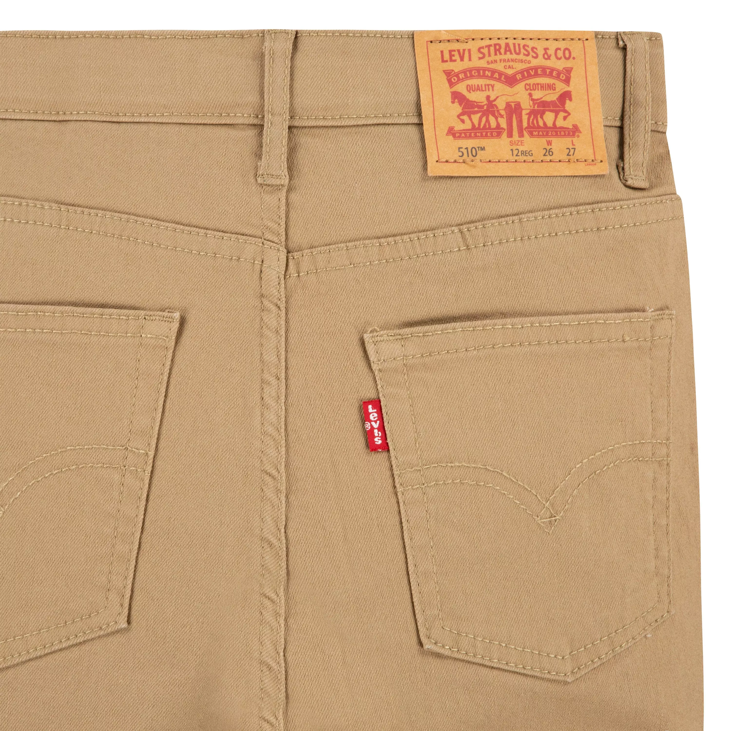 Levi's 510 Eco Performance Skinny Fit Lt Wash Big Boys' Khaki Denim Jeans - KHAKI