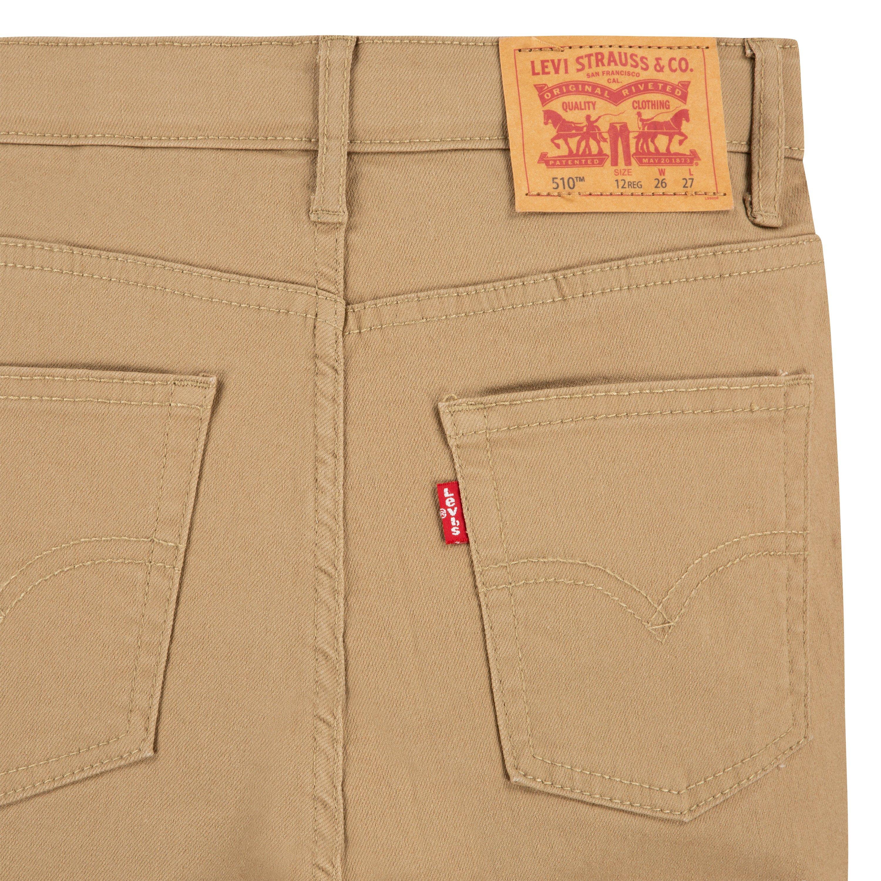 Levi's Big Boys' 510 Eco Performance Skinny Fit Lt Wash Khaki Denim Jeans - KHAKI Thumbnail View 8