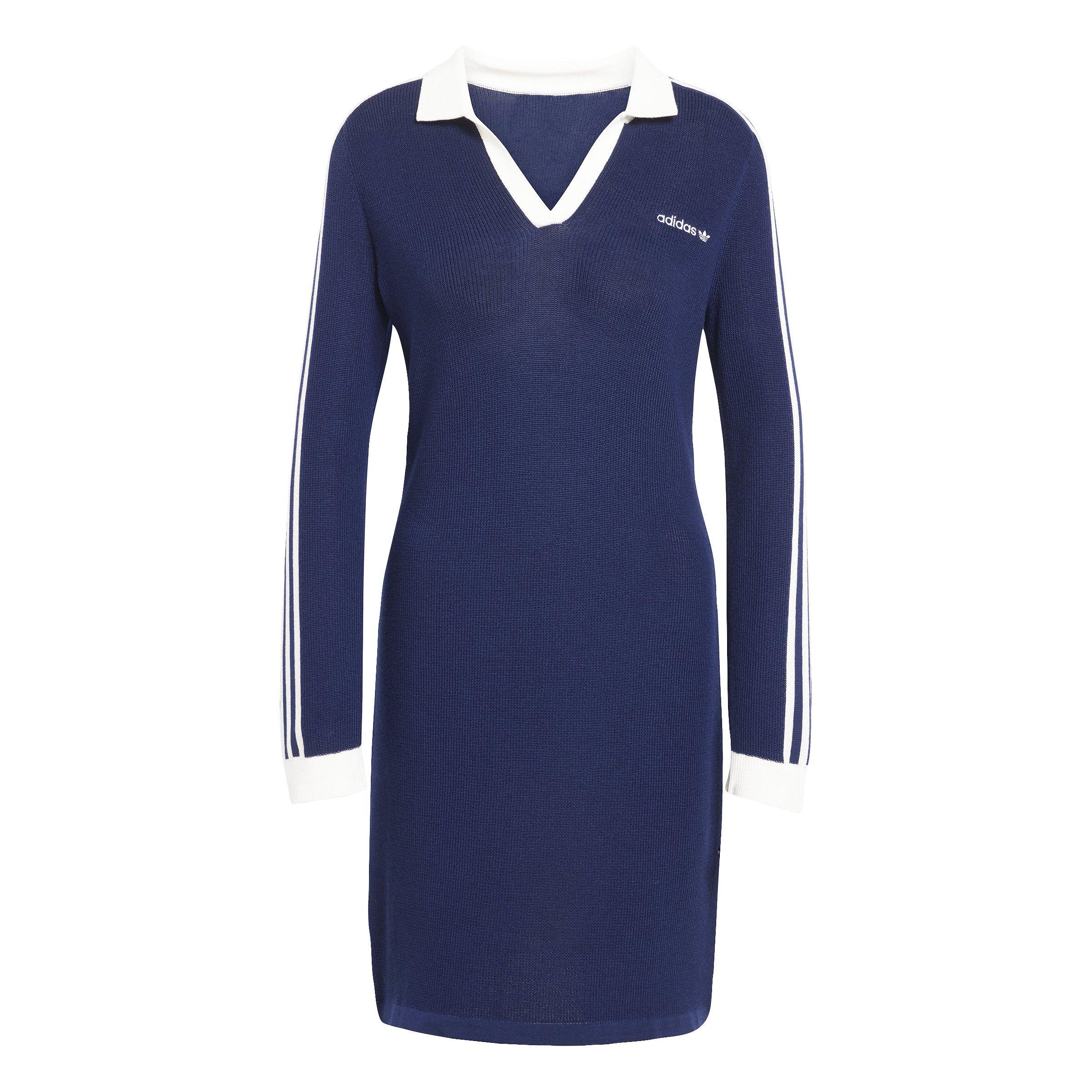 adidas Originals Women's Blue Knitted Polo Dress