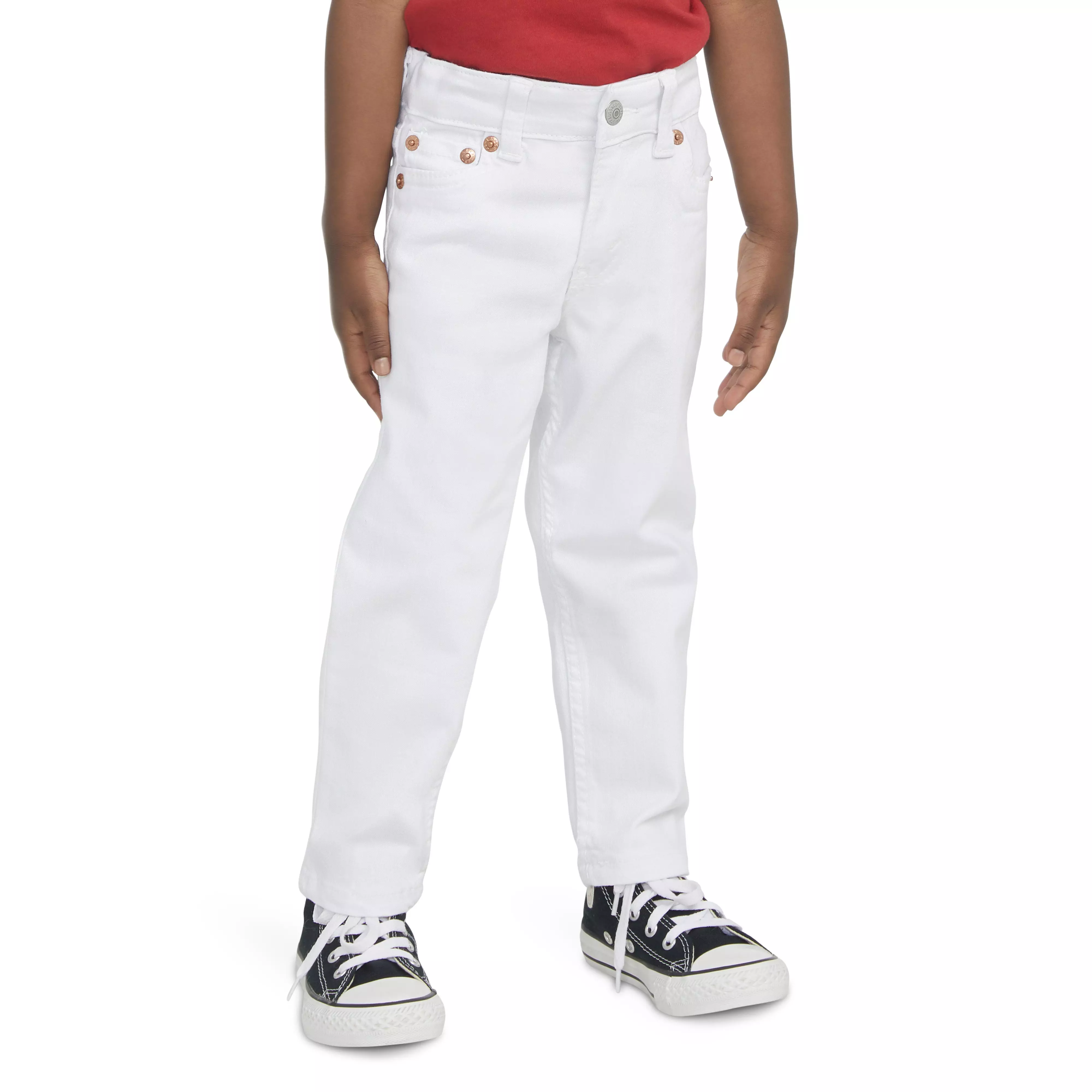Levi's Toddler Boys' 502 Strong Performance Tapered Fit White Wash Denim Jeans - WHITE