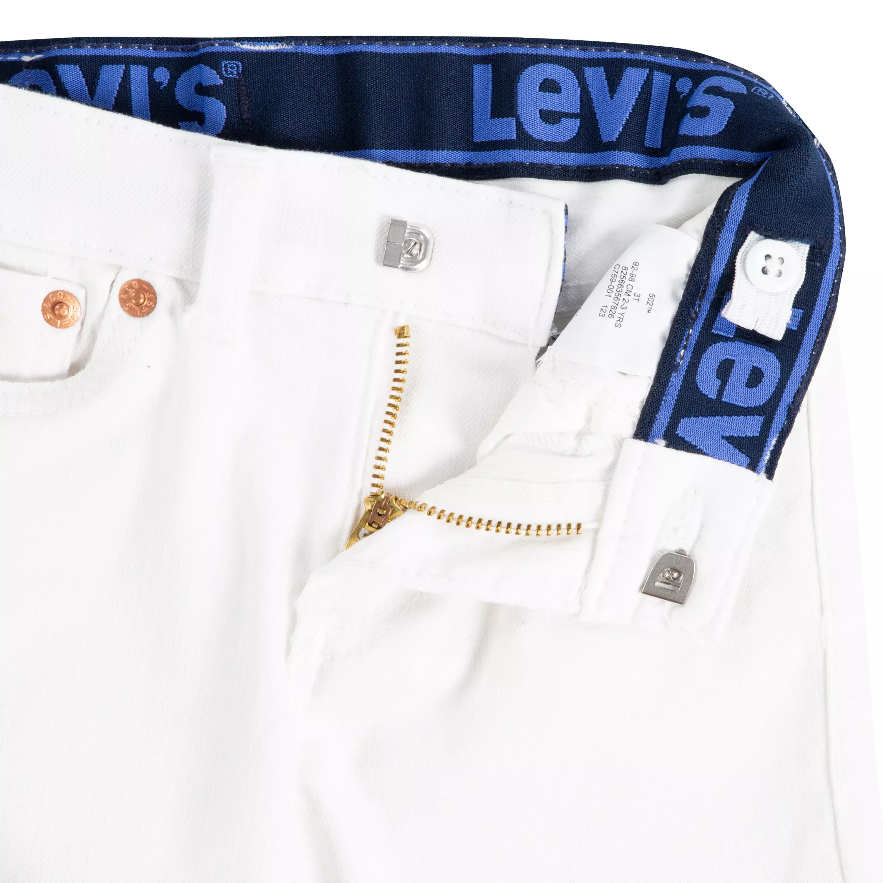 Levi's Toddler Boys' 502 Strong Performance Tapered Fit White Wash Denim Jeans - WHITE
