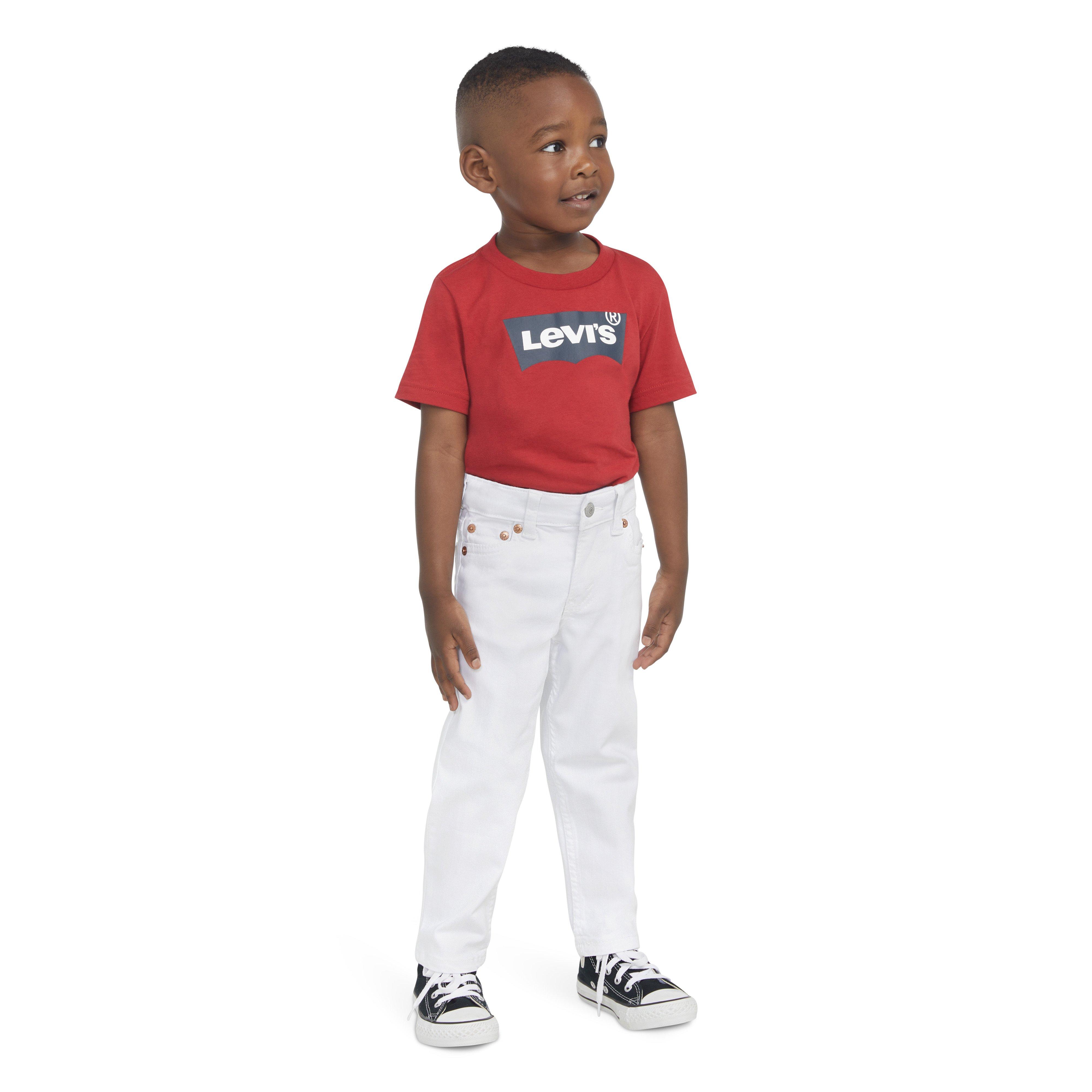 Levi's 502 Strong Performance Tapered Fit White Wash Toddler Boys' White Denim Jeans
