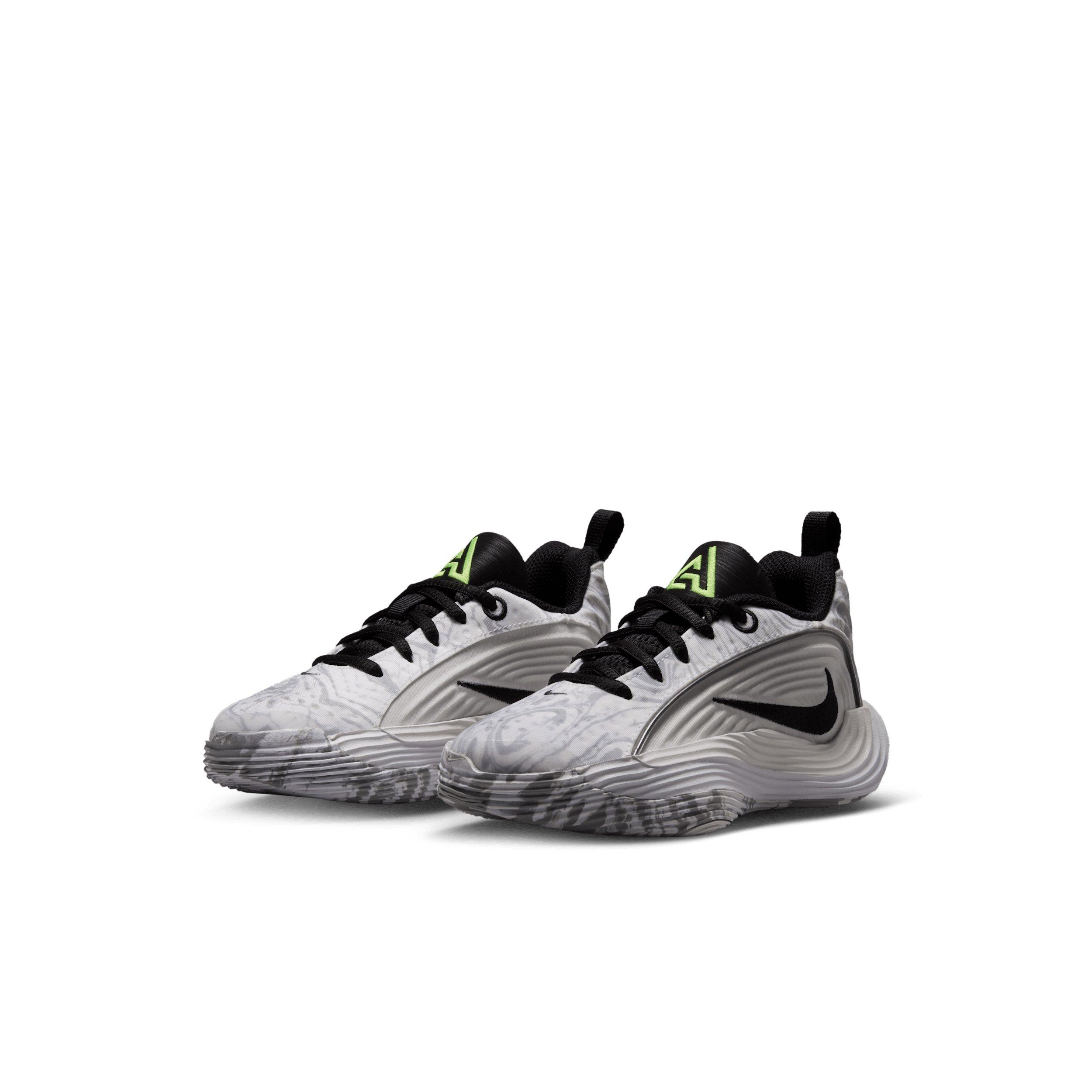 Nike Giannis Immortality 5 "White/Off White/Light Smoke Grey/Silver" Preschool Boys' Basketball Shoe - WHITE/OFF WHITE/LT GREY/SILVER