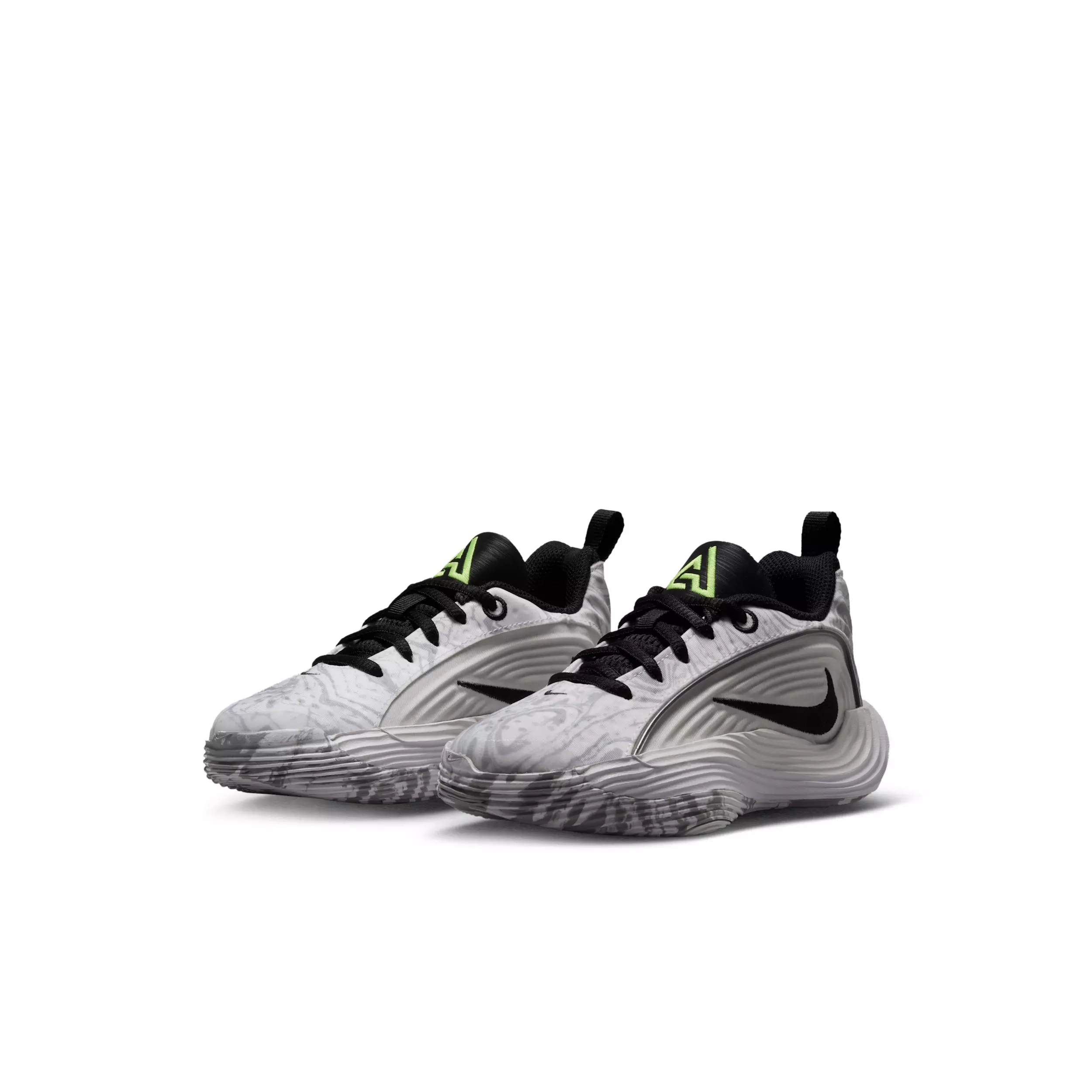 Nike Giannis Immortality 5 "White/Off White/Light Smoke Grey/Silver" Preschool Boys' Basketball Shoe - WHITE/OFF WHITE/LT GREY/SILVER