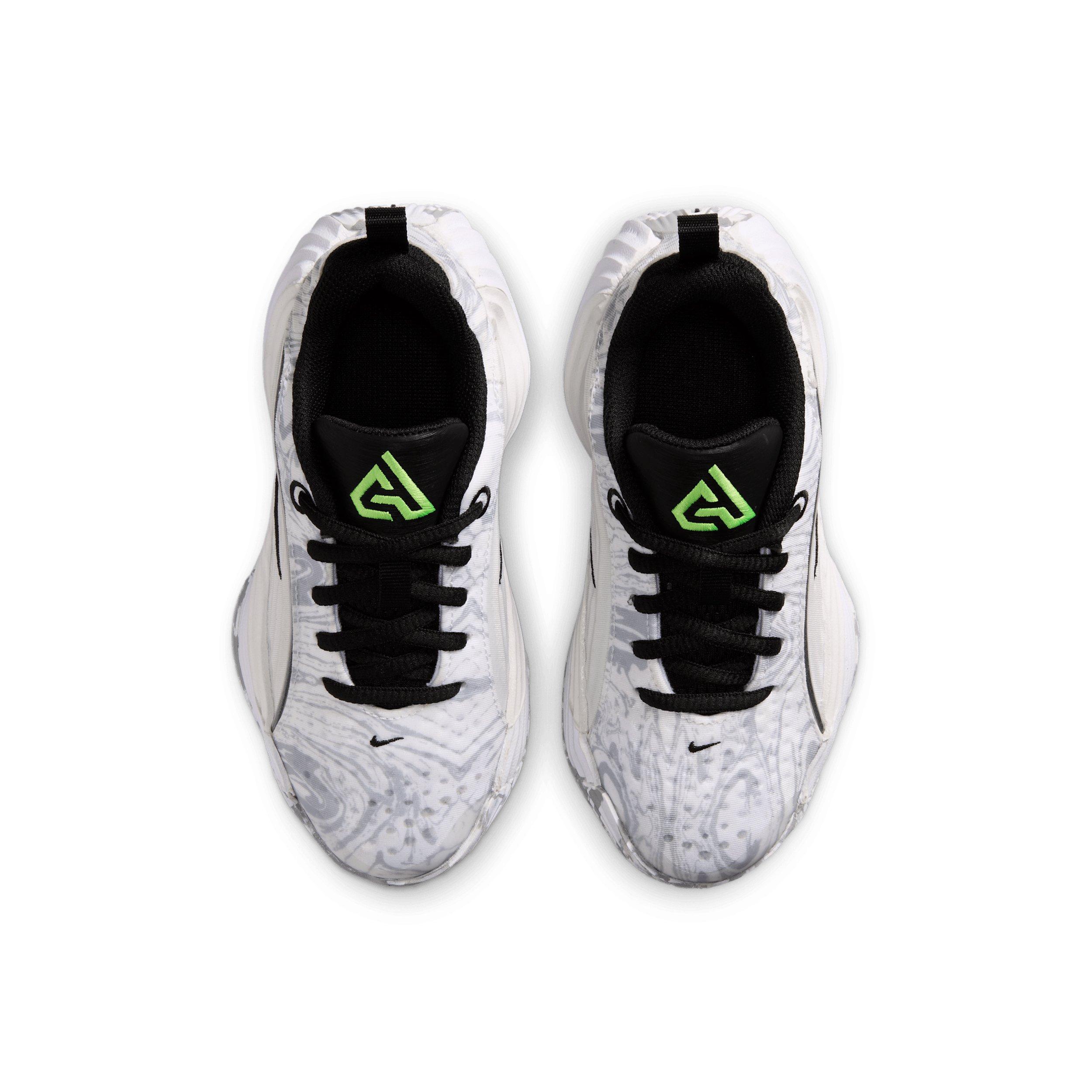 Nike Giannis Immortality 5 "White/Off White/Light Smoke Grey/Silver" Preschool Boys' Basketball Shoe - WHITE/OFF WHITE/LT GREY/SILVER