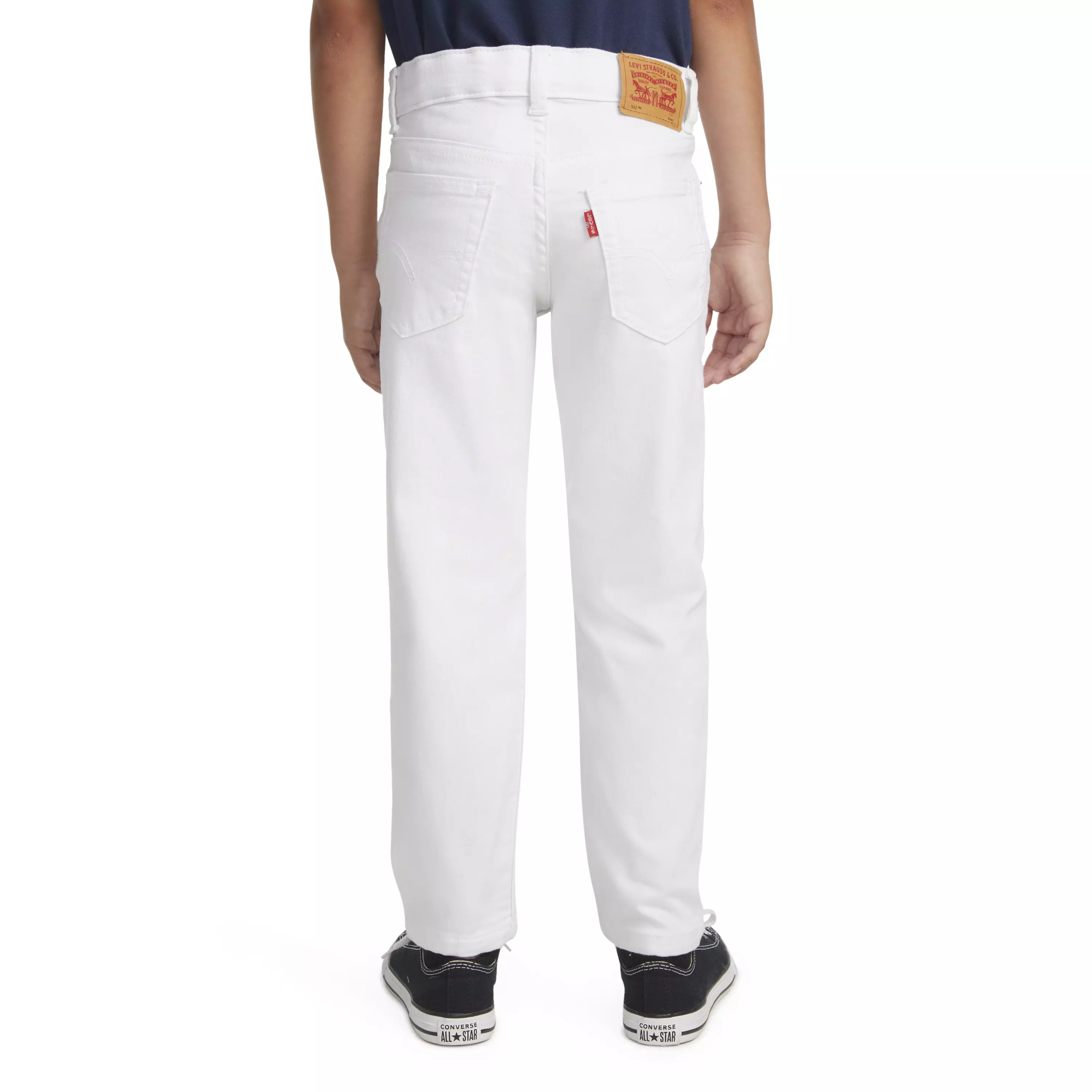 Levi's 502 Strong Performance Tapered Fit White Wash Little Boys' White Denim Jeans - WHITE