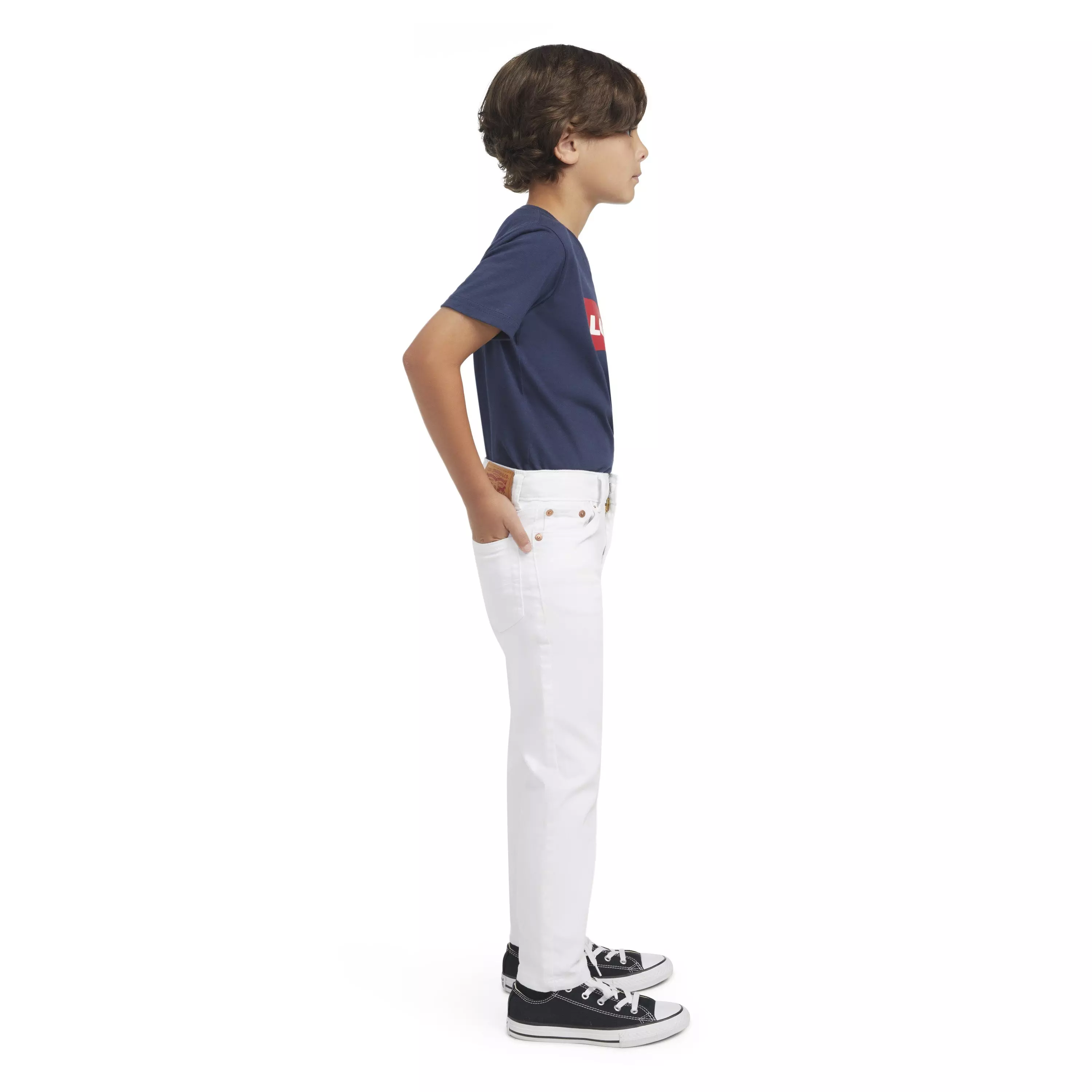 Levi's 502 Strong Performance Tapered Fit Wash Little Boys' White Denim Jeans - White - WHITE