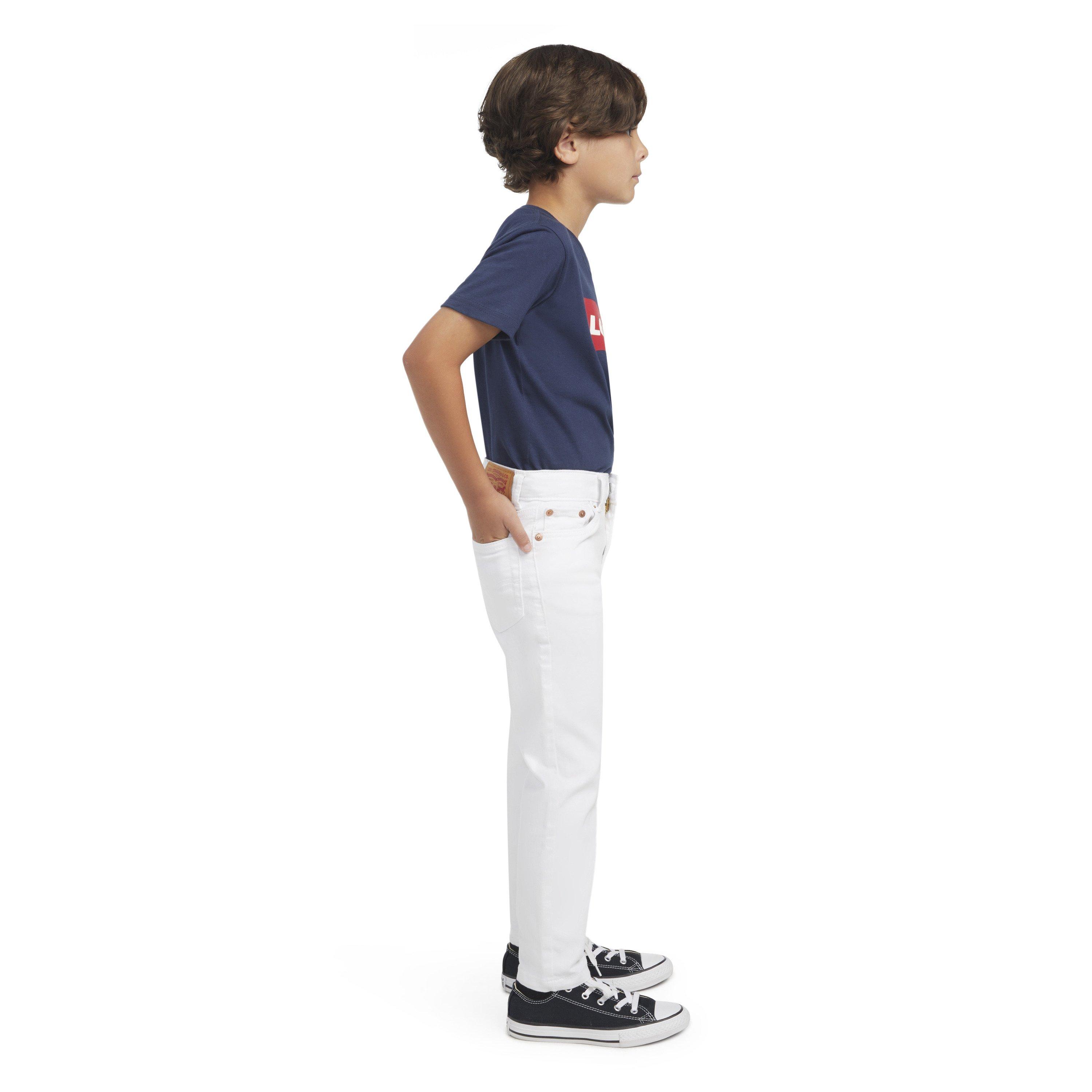 Levi's 502 Strong Performance Tapered Fit White Wash Little Boys' White Denim Jeans - WHITE Thumbnail View 3