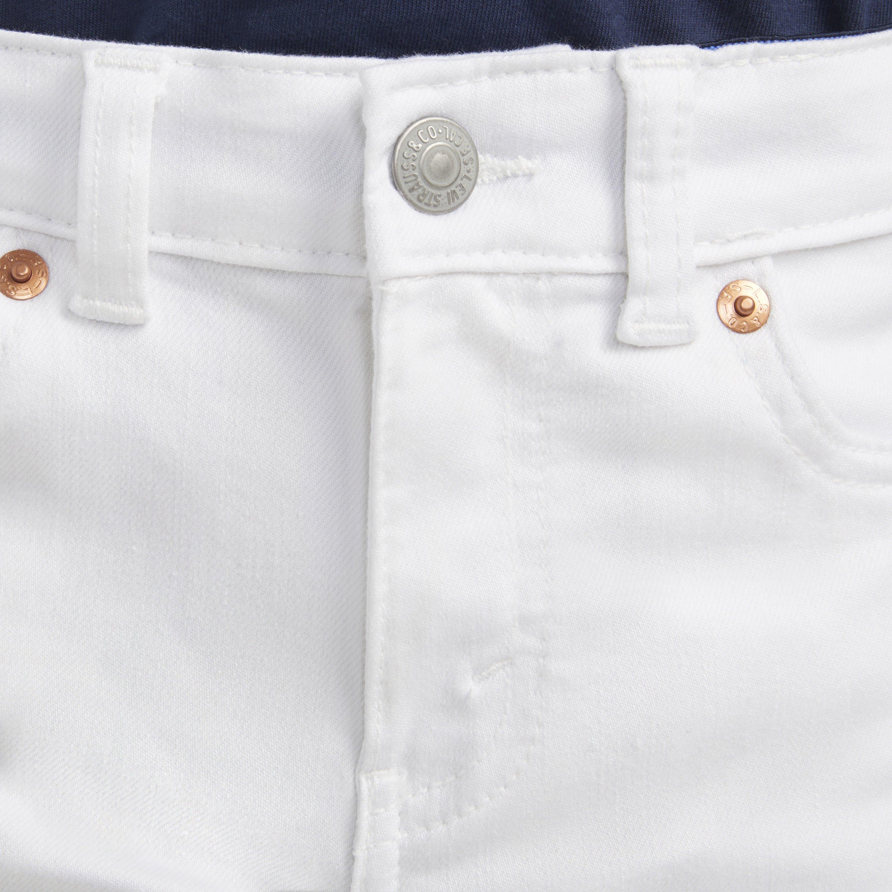 Levi's 502 Strong Performance Tapered Fit White Wash Little Boys' White Denim Jeans - WHITE Thumbnail View 4