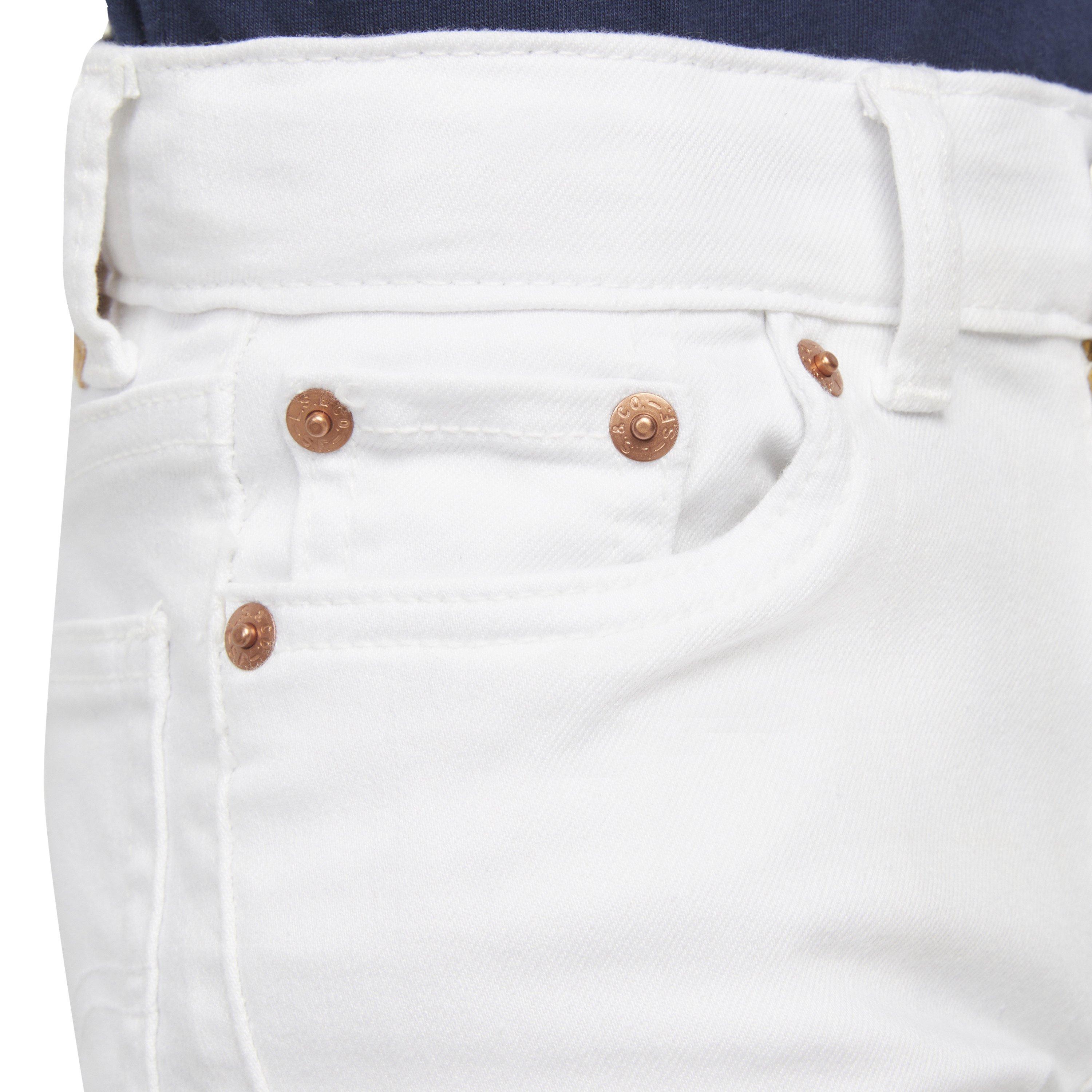 Levi's 502 Strong Performance Tapered Fit White Wash Little Boys' White Denim Jeans - WHITE Thumbnail View 5