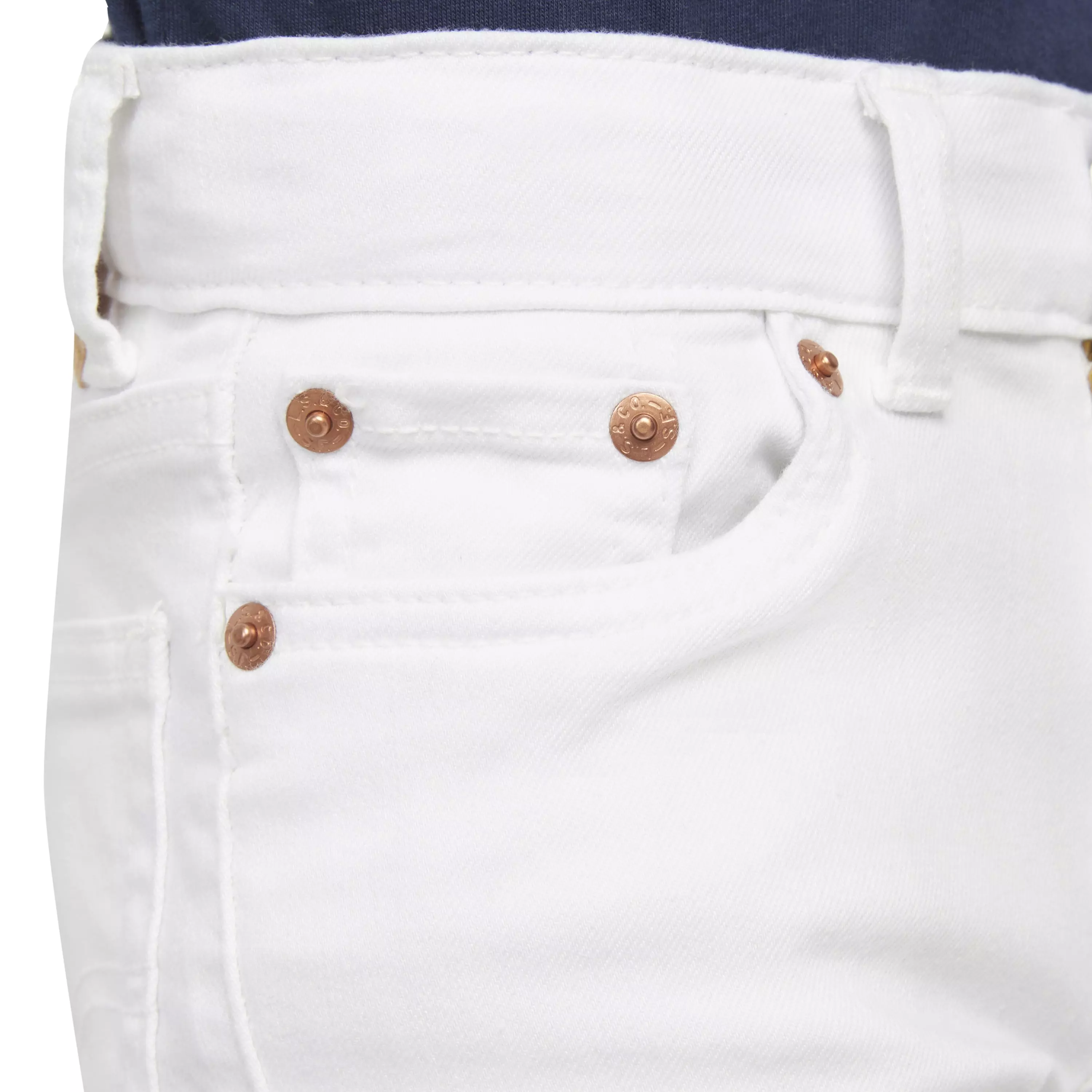 Levi's 502 Strong Performance Tapered Fit White Wash Little Boys' White Denim Jeans - WHITE