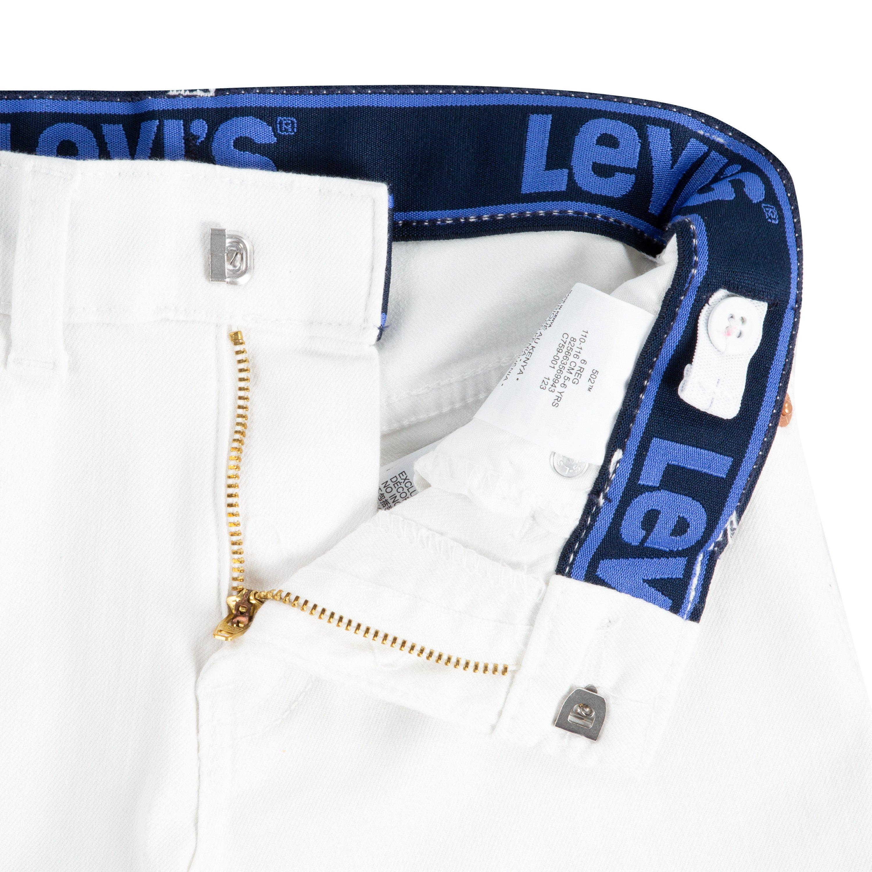 Levi's 502 Strong Performance Tapered Fit Wash Little Boys' White Denim Jeans - White - WHITE Thumbnail View 6