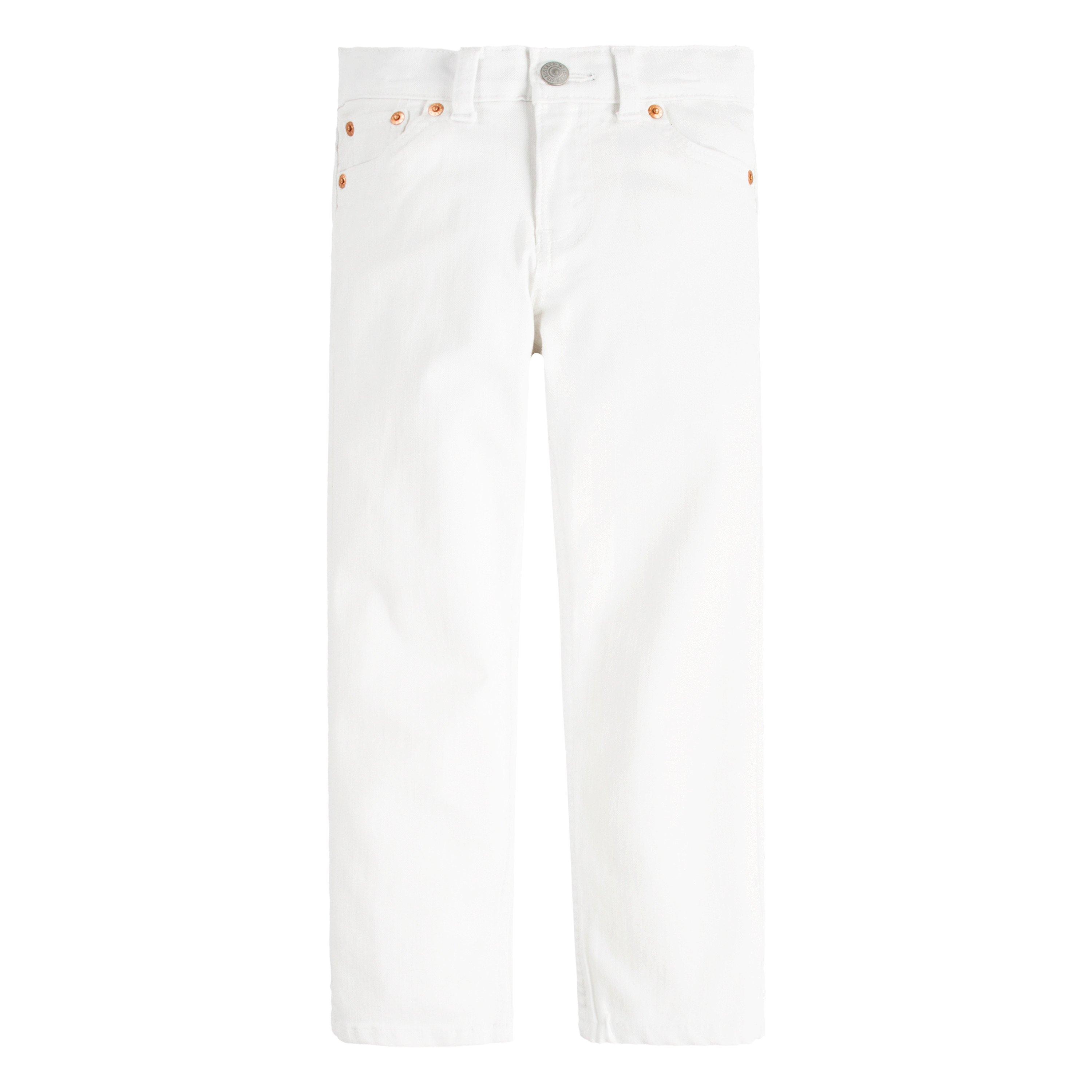Levi's 502 Strong Performance Tapered Fit White Wash Little Boys' White Denim Jeans - WHITE Thumbnail View 8