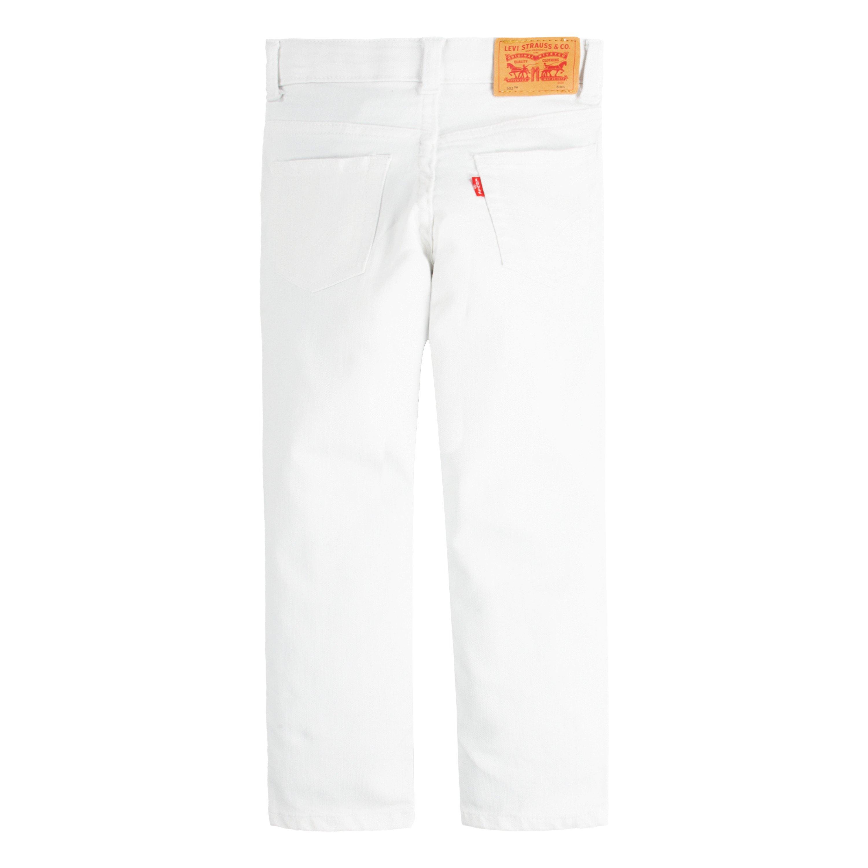 Levi's 502 Strong Performance Tapered Fit White Wash Little Boys' White Denim Jeans - WHITE Thumbnail View 9
