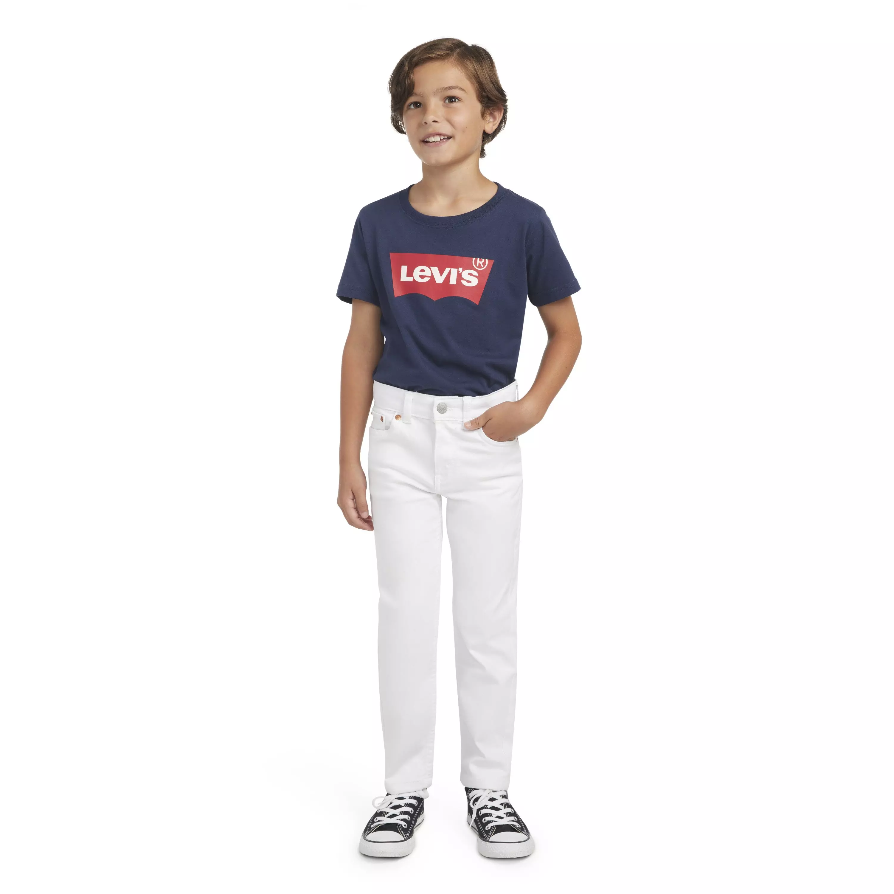 Levi's 502 Strong Performance Tapered Fit Wash Little Boys' White Denim Jeans - White - WHITE