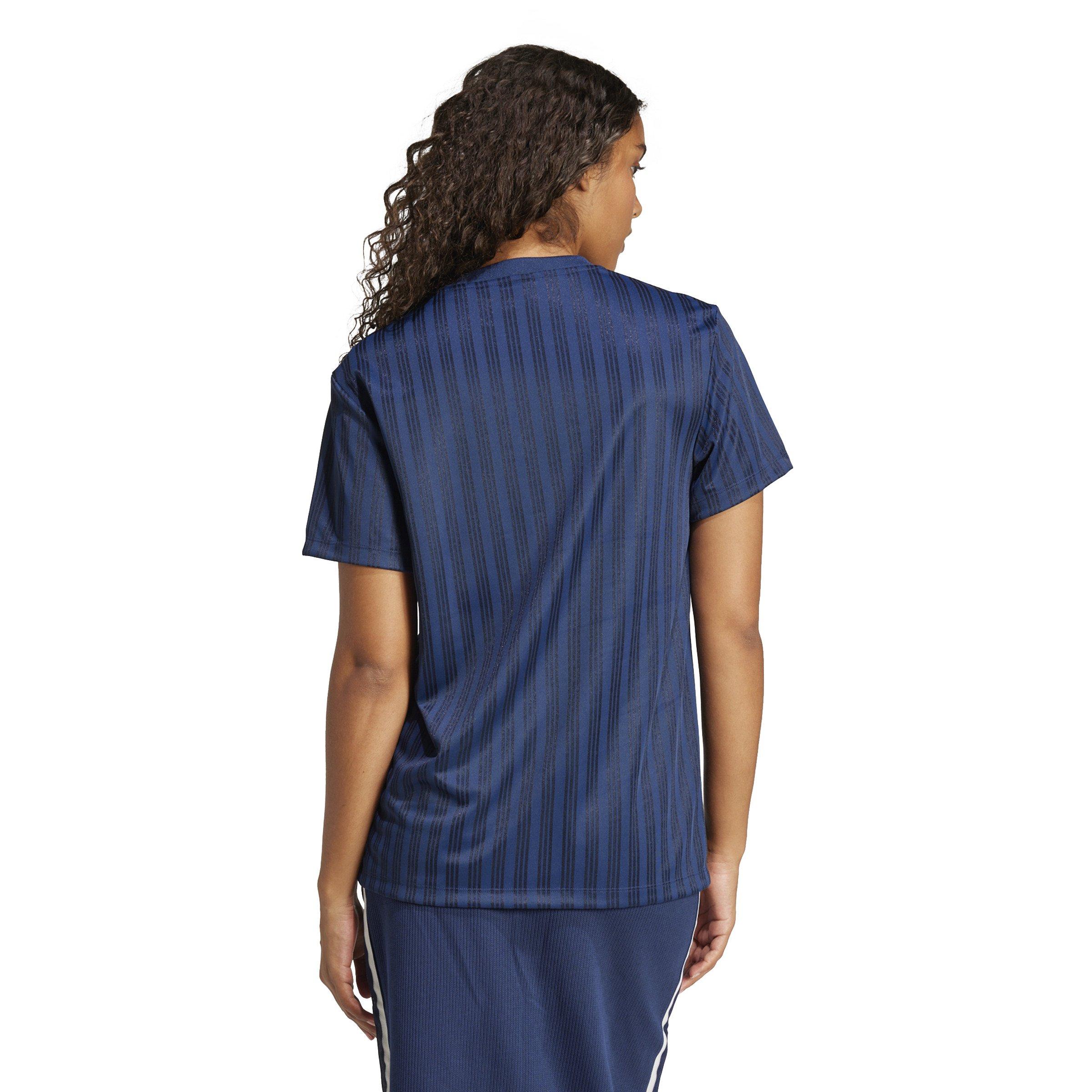 adidas Originals Women's Linear Graphic Boyfriend T-Shirt -Blue - BLUE Thumbnail View 2