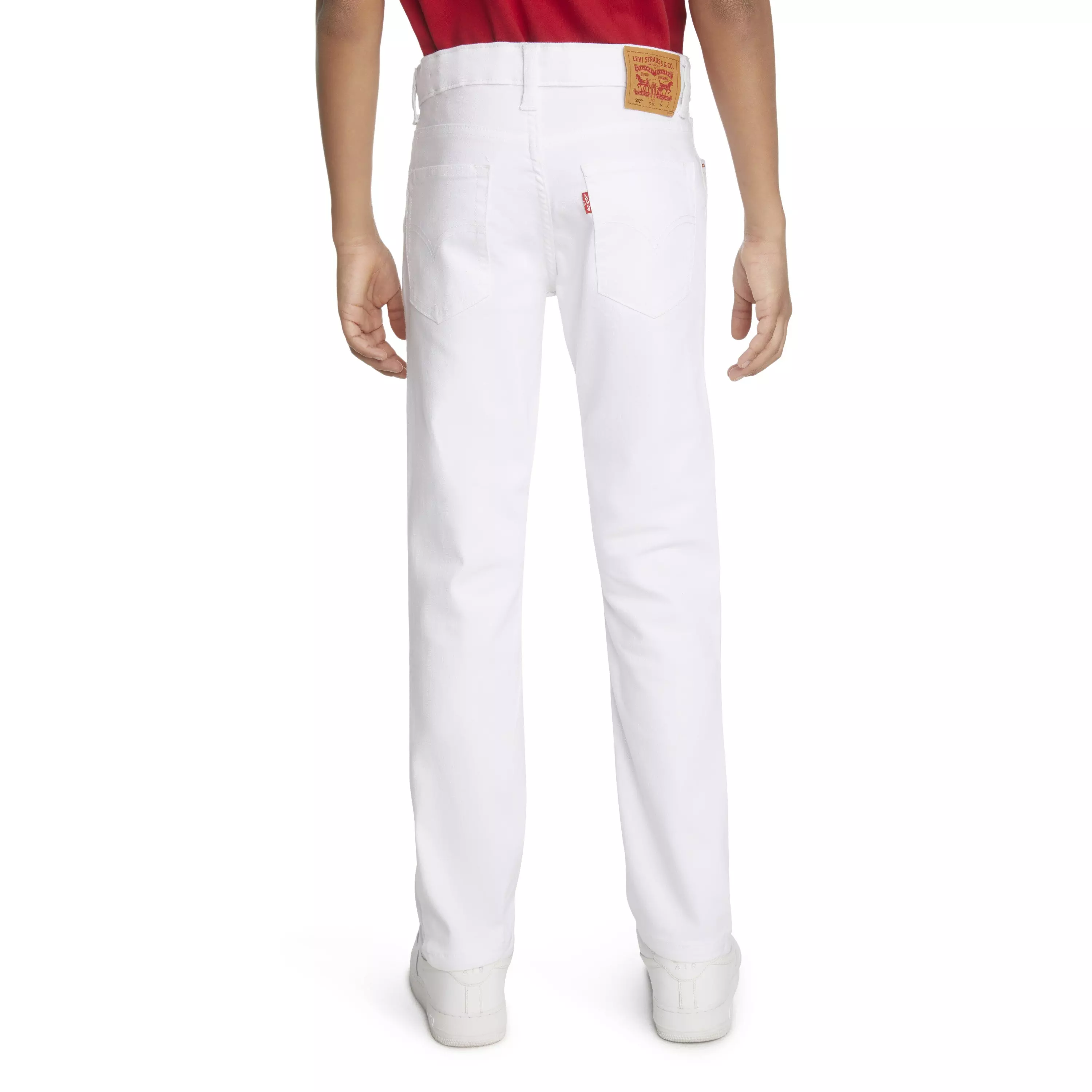 Levi's 502 Strong Performance Tapered Fit White Wash Big Boys' White Denim Jeans - WHITE