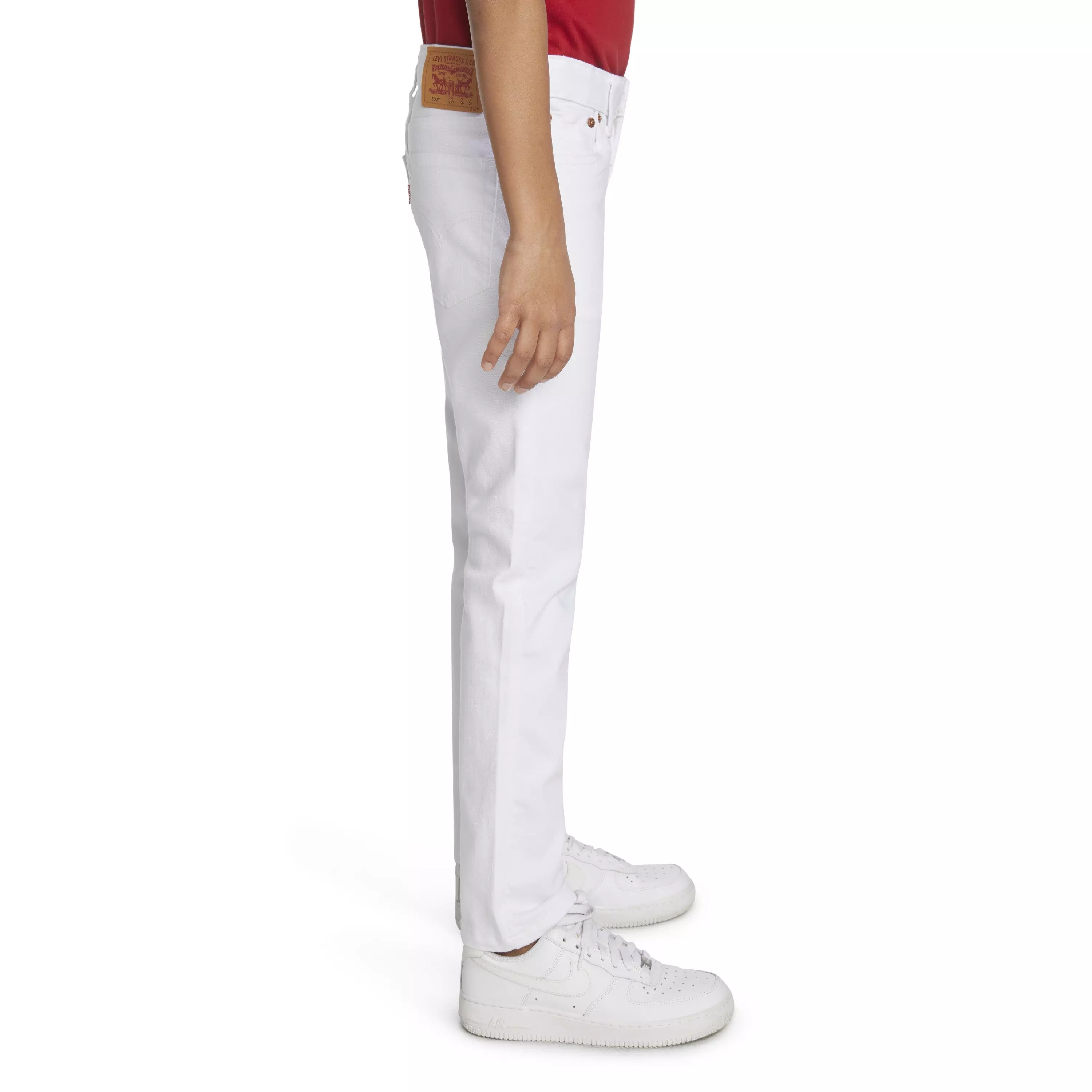 Levi's 502 Strong Performance Tapered Fit White Wash Big Boys' White Denim Jeans - WHITE