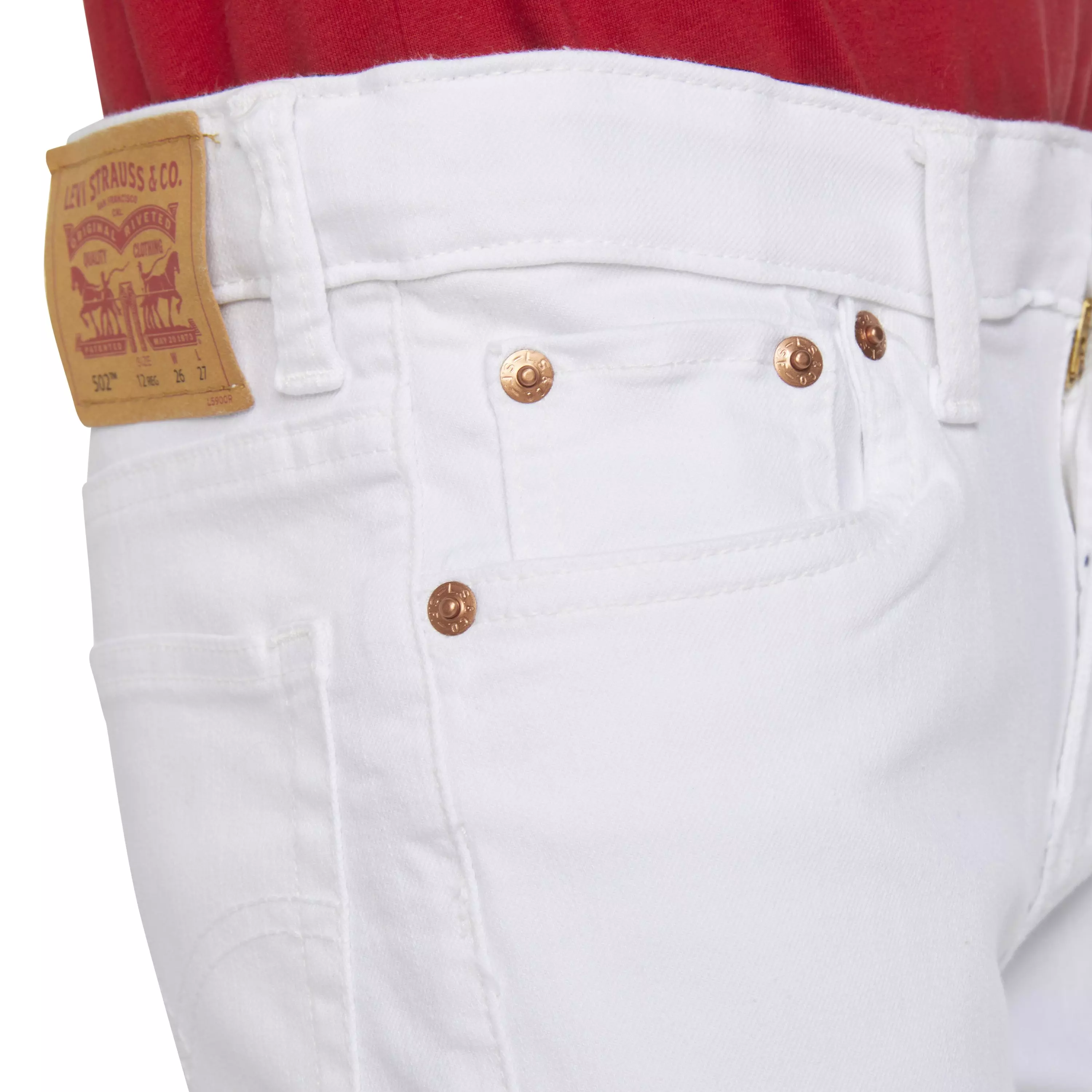Levi's 502 Strong Performance Tapered Fit White Wash Big Boys' White Denim Jeans - WHITE