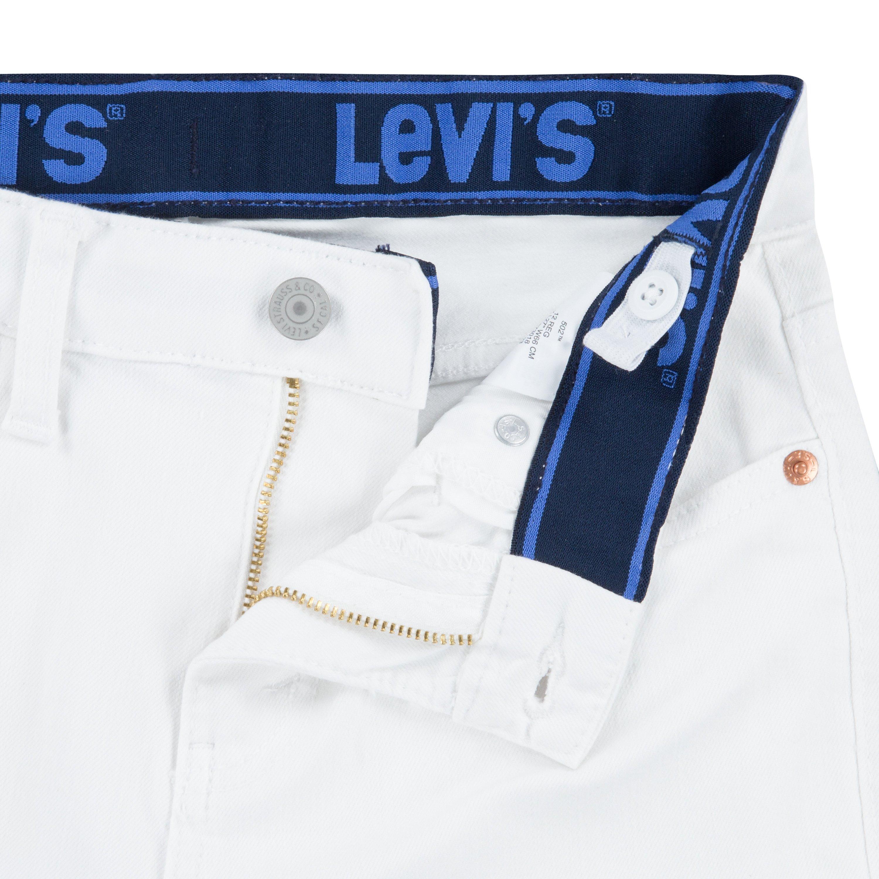 Levi's 502 Strong Performance Tapered Fit White Wash Big Boys' White Denim Jeans - WHITE Thumbnail View 5