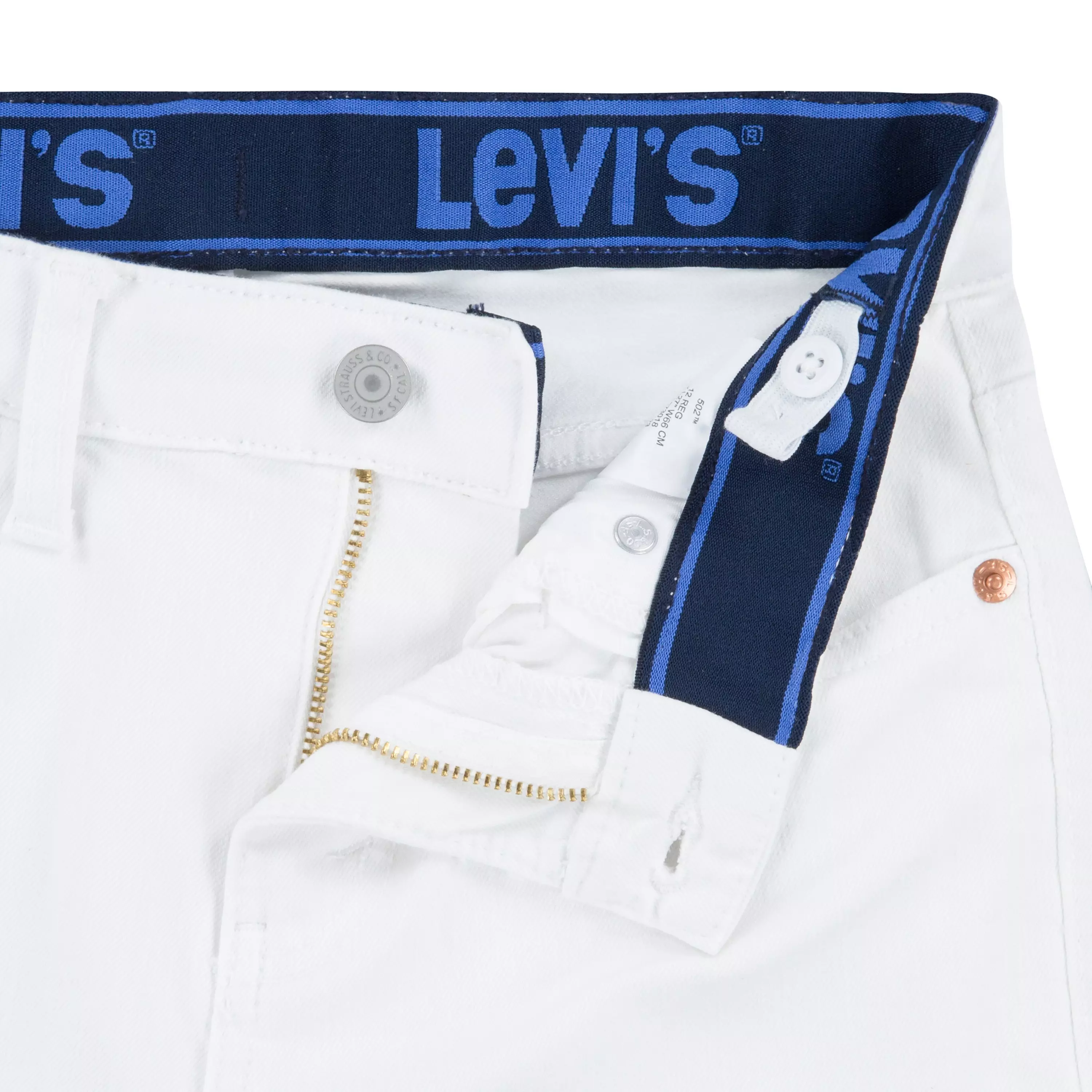 Levi's 502 Strong Performance Tapered Fit White Wash Big Boys' White Denim Jeans - WHITE