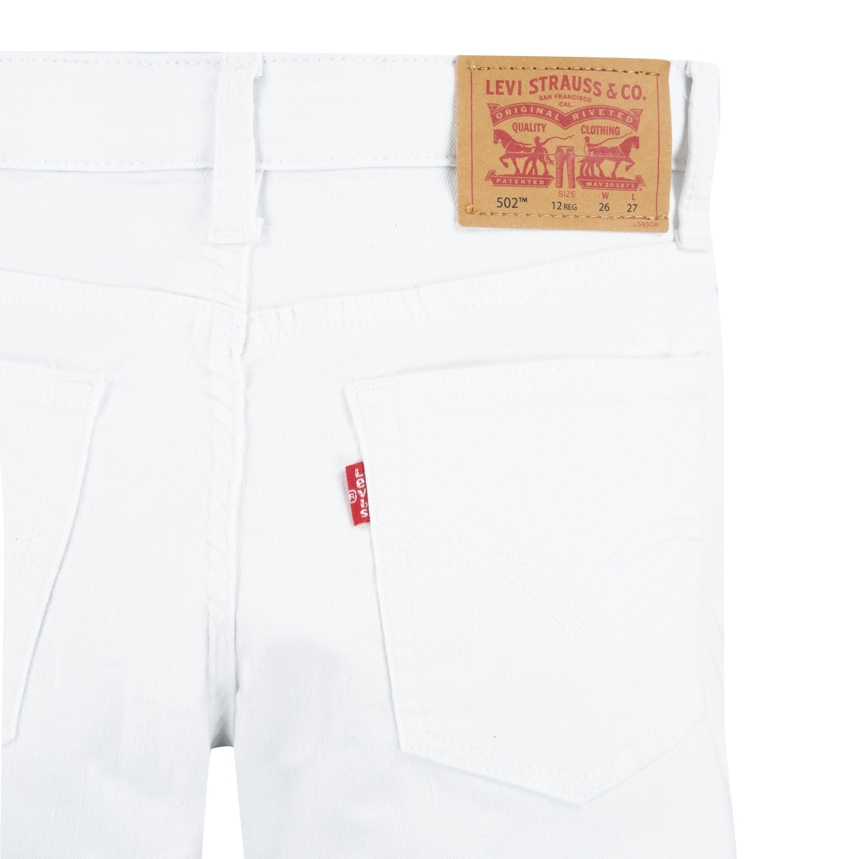 Levi's 502 Strong Performance Tapered Fit White Wash Big Boys' Denim Jeans - White - WHITE Thumbnail View 6