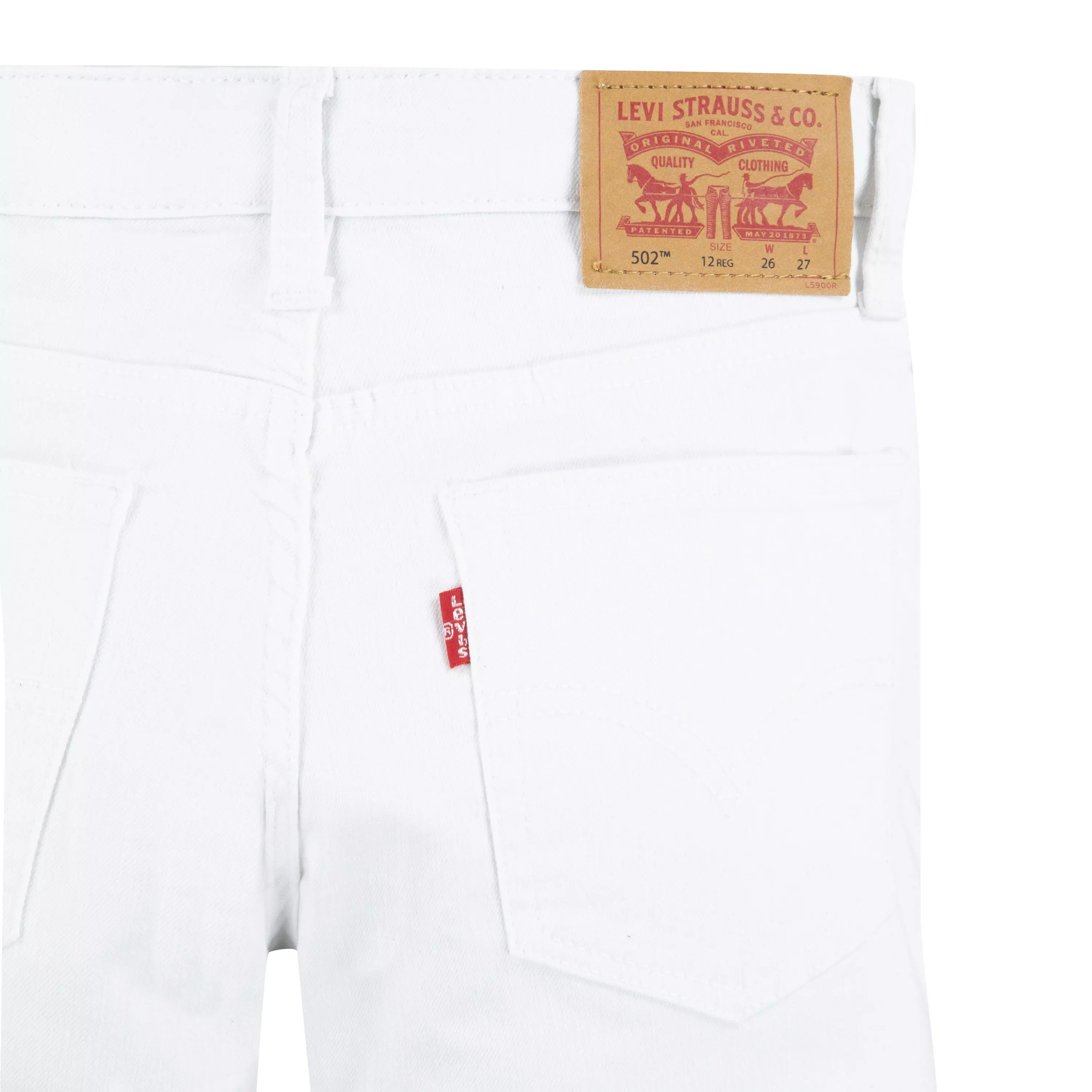 Levi's 502 Strong Performance Tapered Fit White Wash Big Boys' White Denim Jeans - WHITE