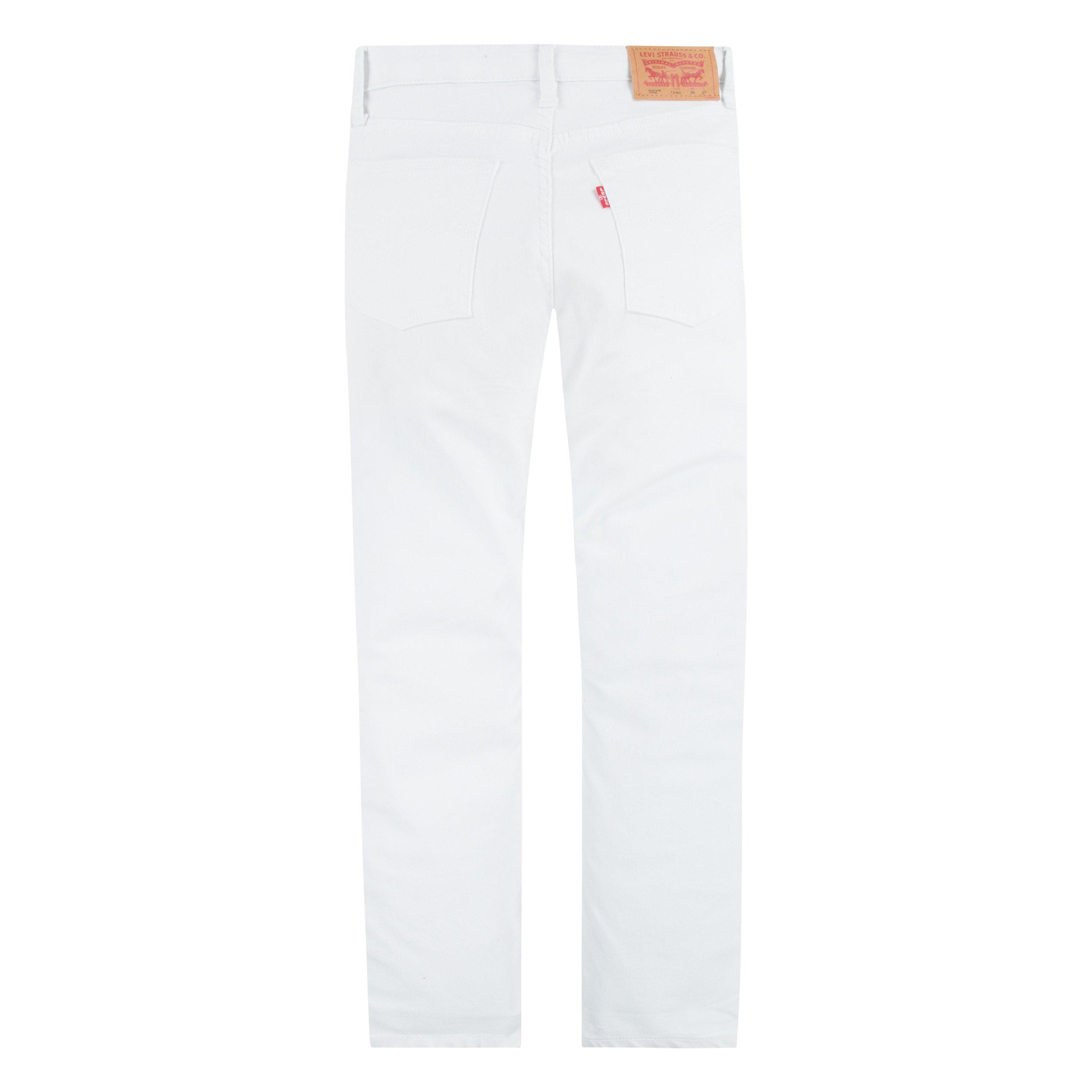 Levi's 502 Strong Performance Tapered Fit White Wash Big Boys' White Denim Jeans - WHITE Thumbnail View 8