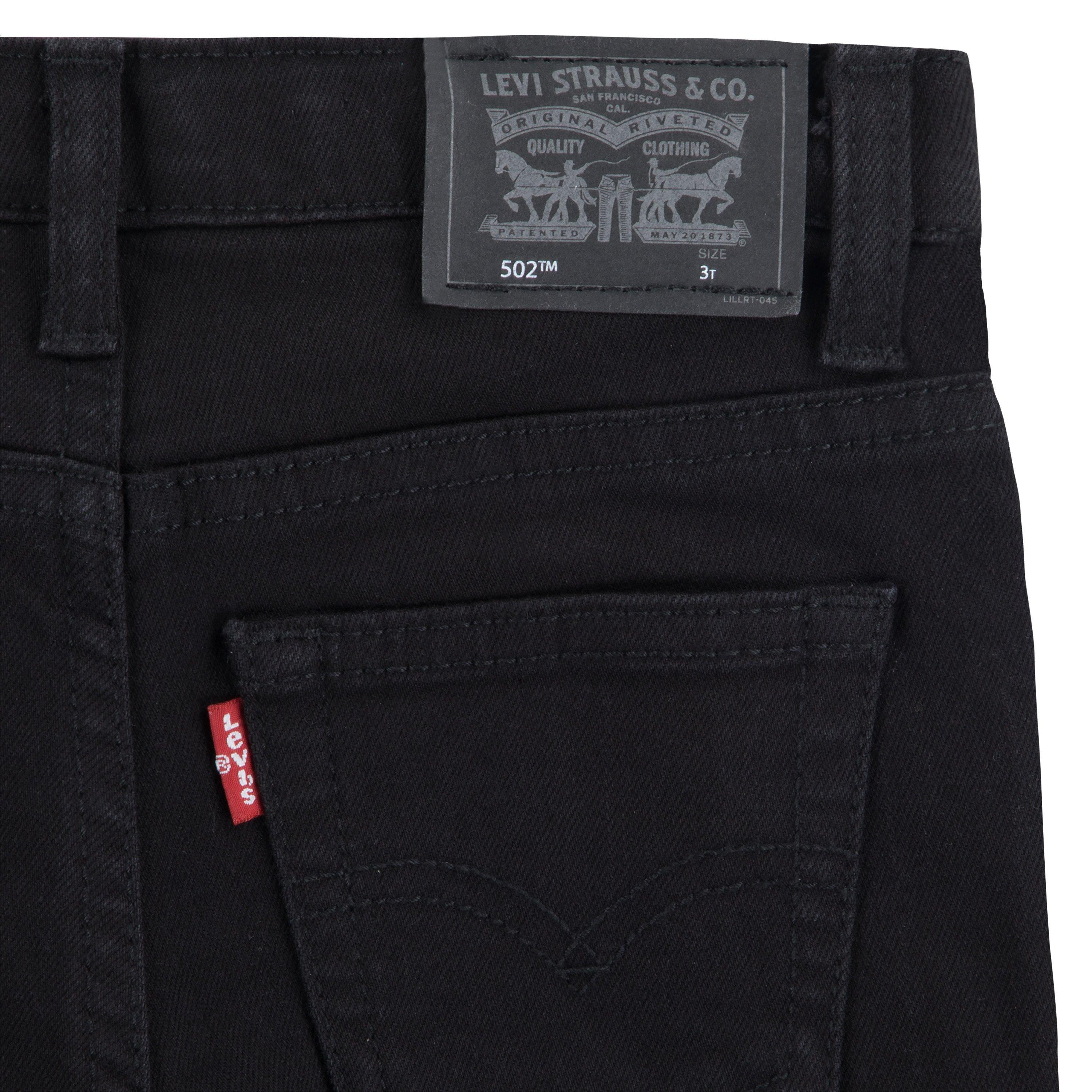 Levi's 502 Strong Performance Tapered Fit Black Wash Toddler Boys' Black Denim Jeans - BLACK Thumbnail View 7