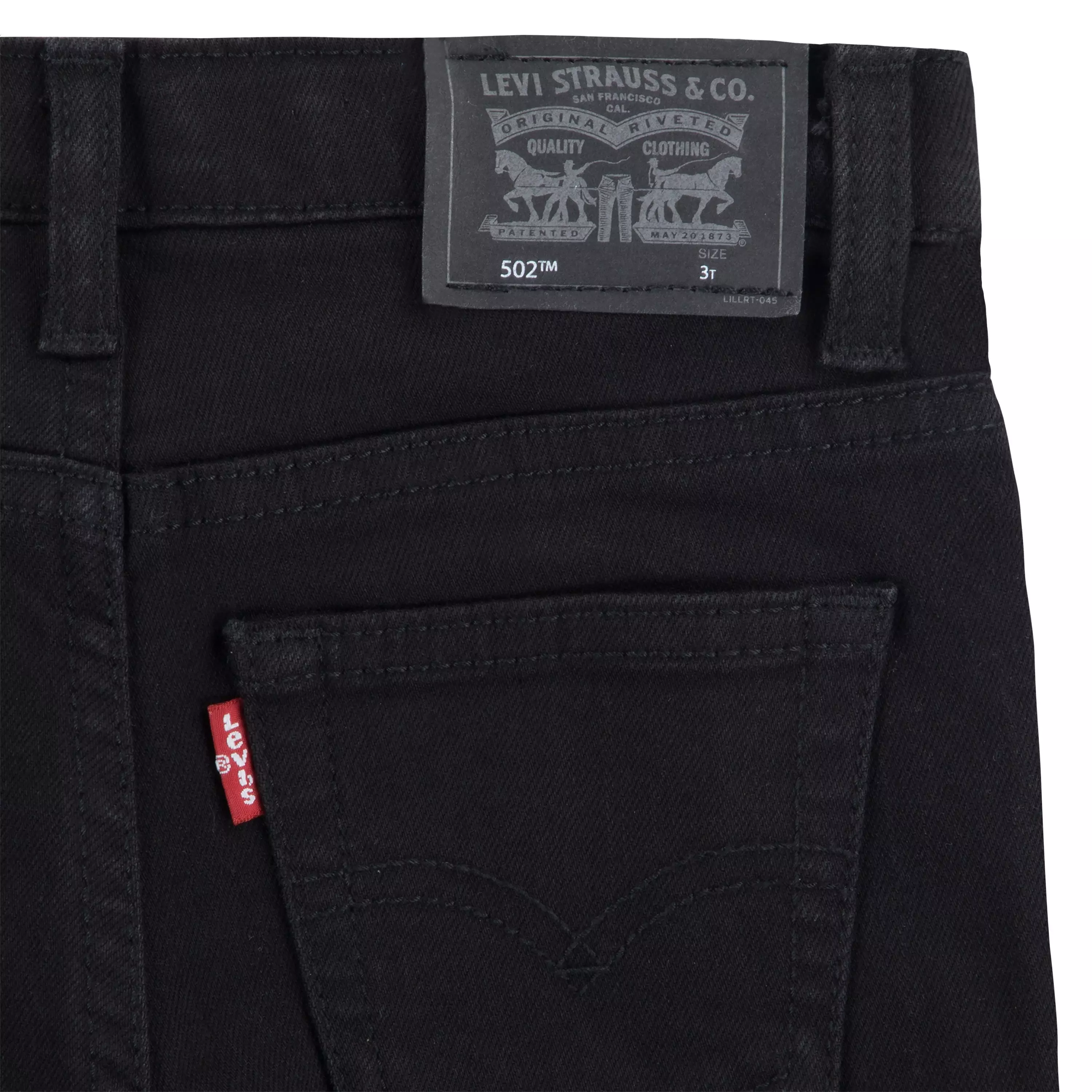 Levi's Toddler Boys' 502 Strong Performance Tapered Fit Black Wash Black Denim Jeans - BLACK