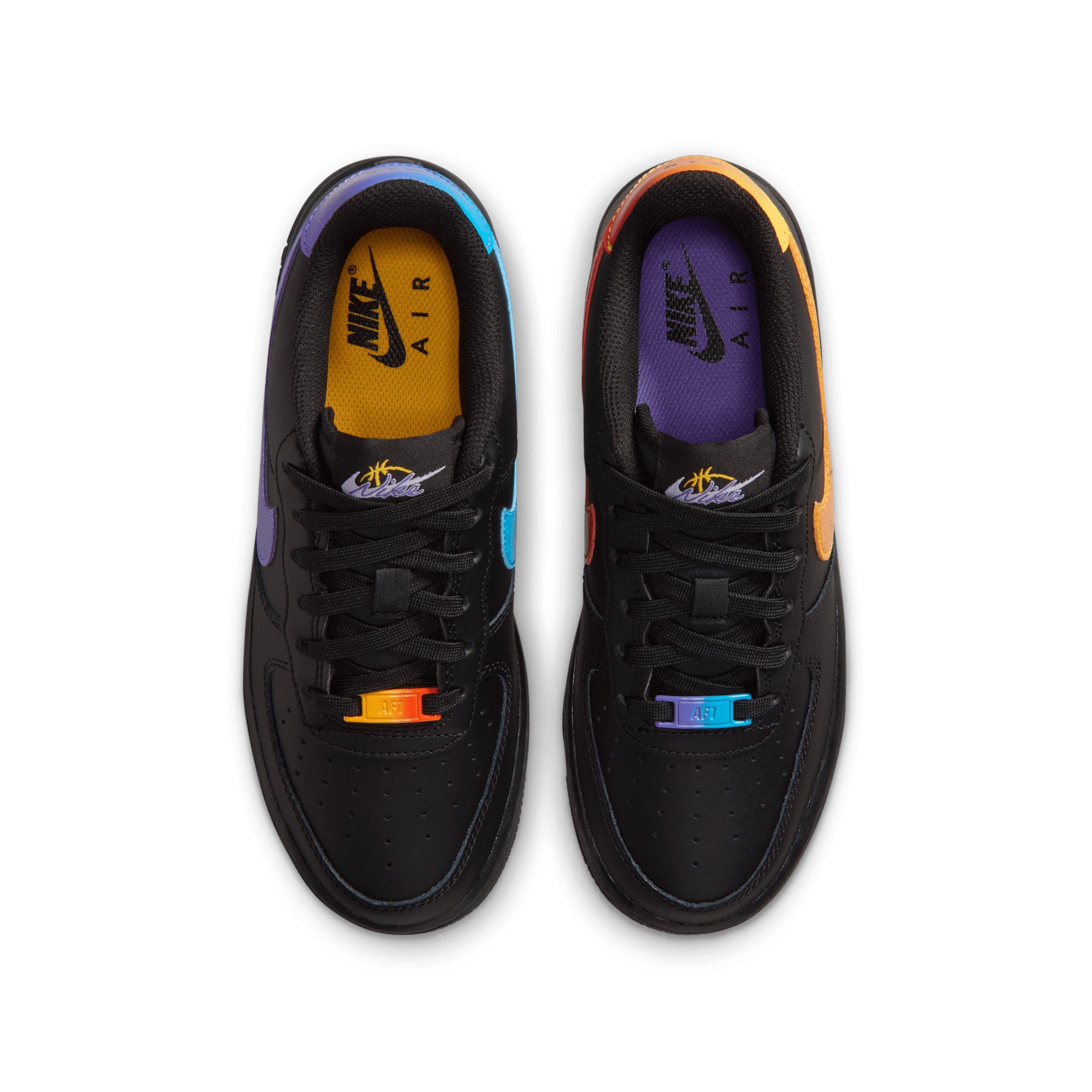 Nike Air Force 1 "Black/Laser Orange/Picante Red/Action Grape" Grade School Boys' Shoe - BLACK/ORANGE/RED/GRAPE Thumbnail View 4