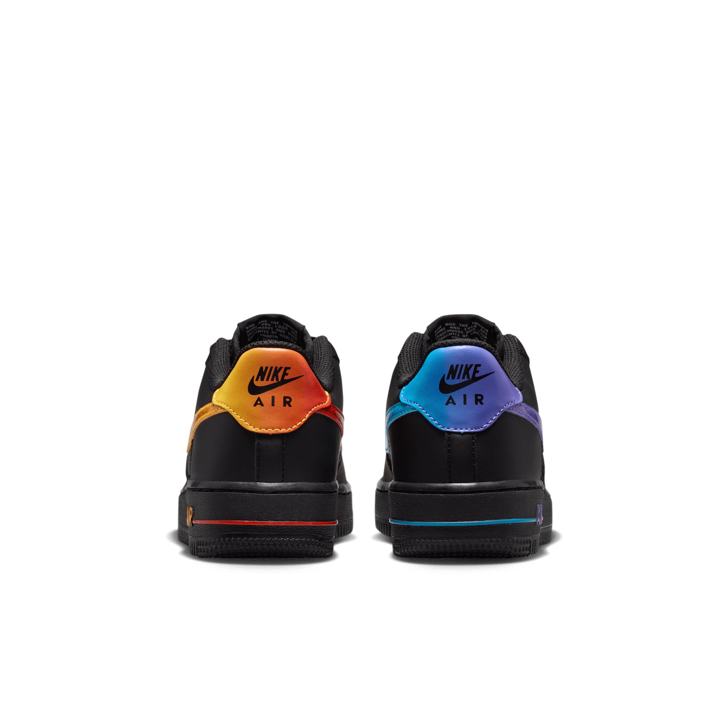 Nike Air Force 1 "Black/Laser Orange/Picante Red/Action Grape" Grade School Boys' Shoe - BLACK/ORANGE/RED/GRAPE Thumbnail View 5