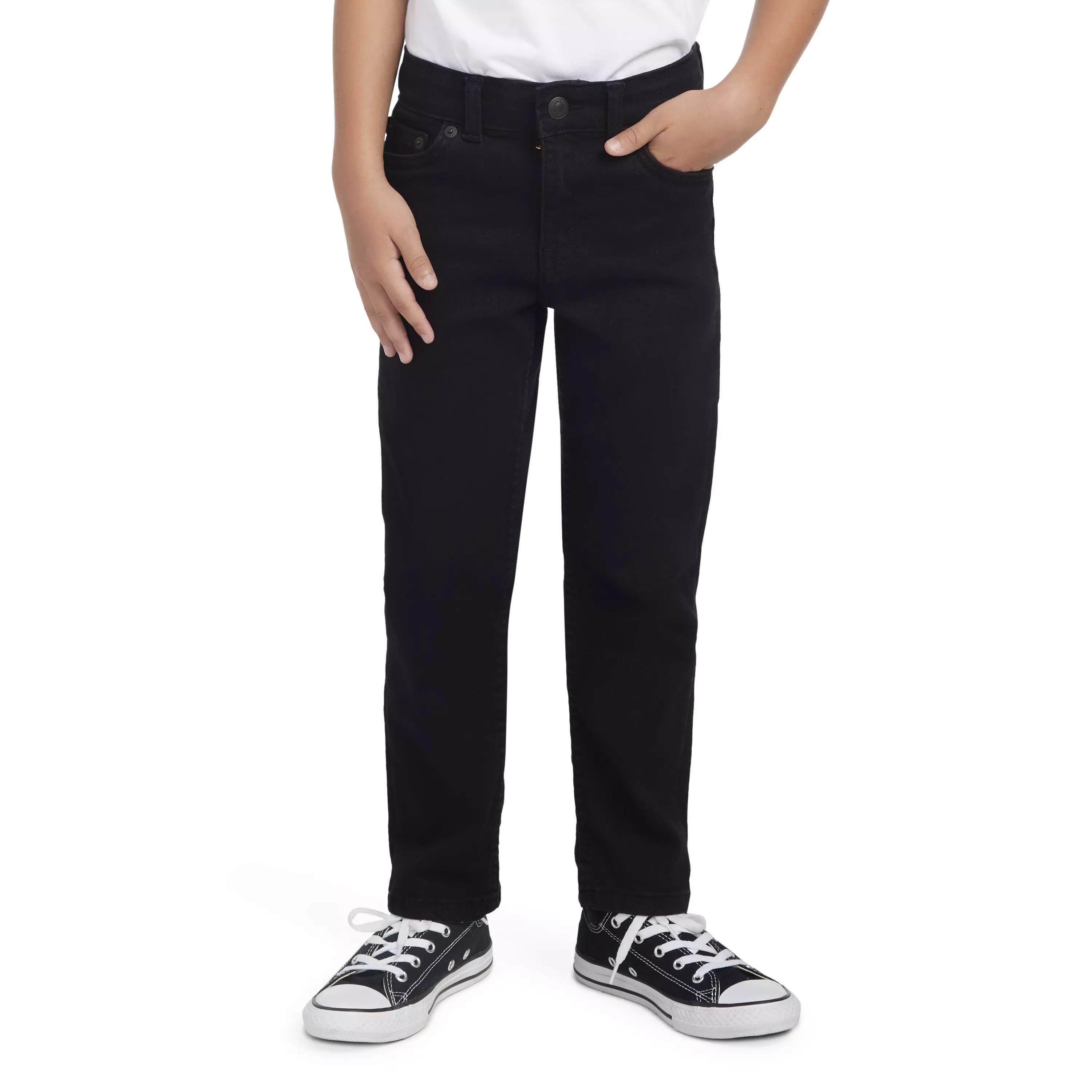 Levi's 502 Strong Performance Tapered Fit Black Wash Little Boys' Black Denim Jeans - BLACK