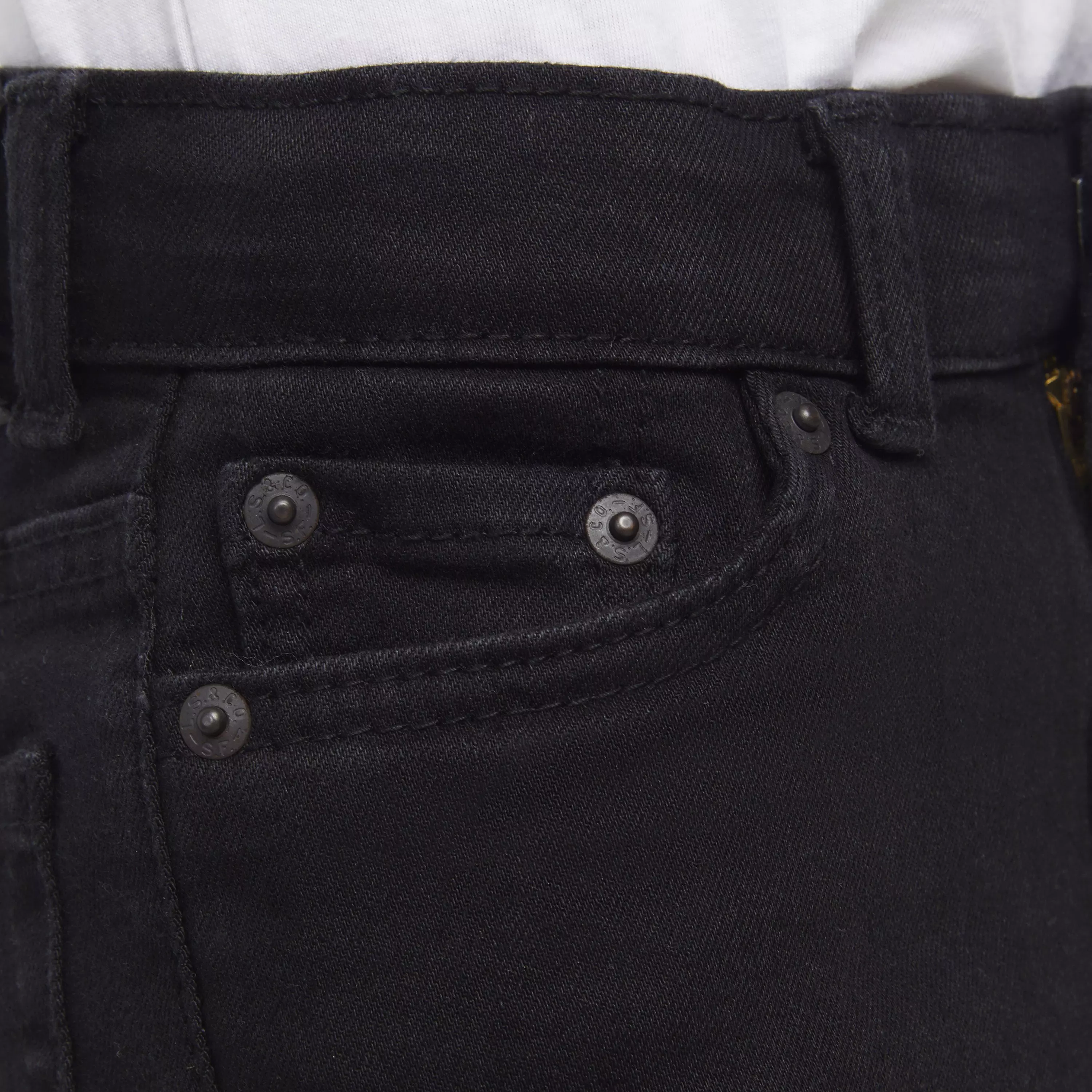Levi's 502 Strong Performance Tapered Fit Black Wash Little Boys' Black Denim Jeans - BLACK