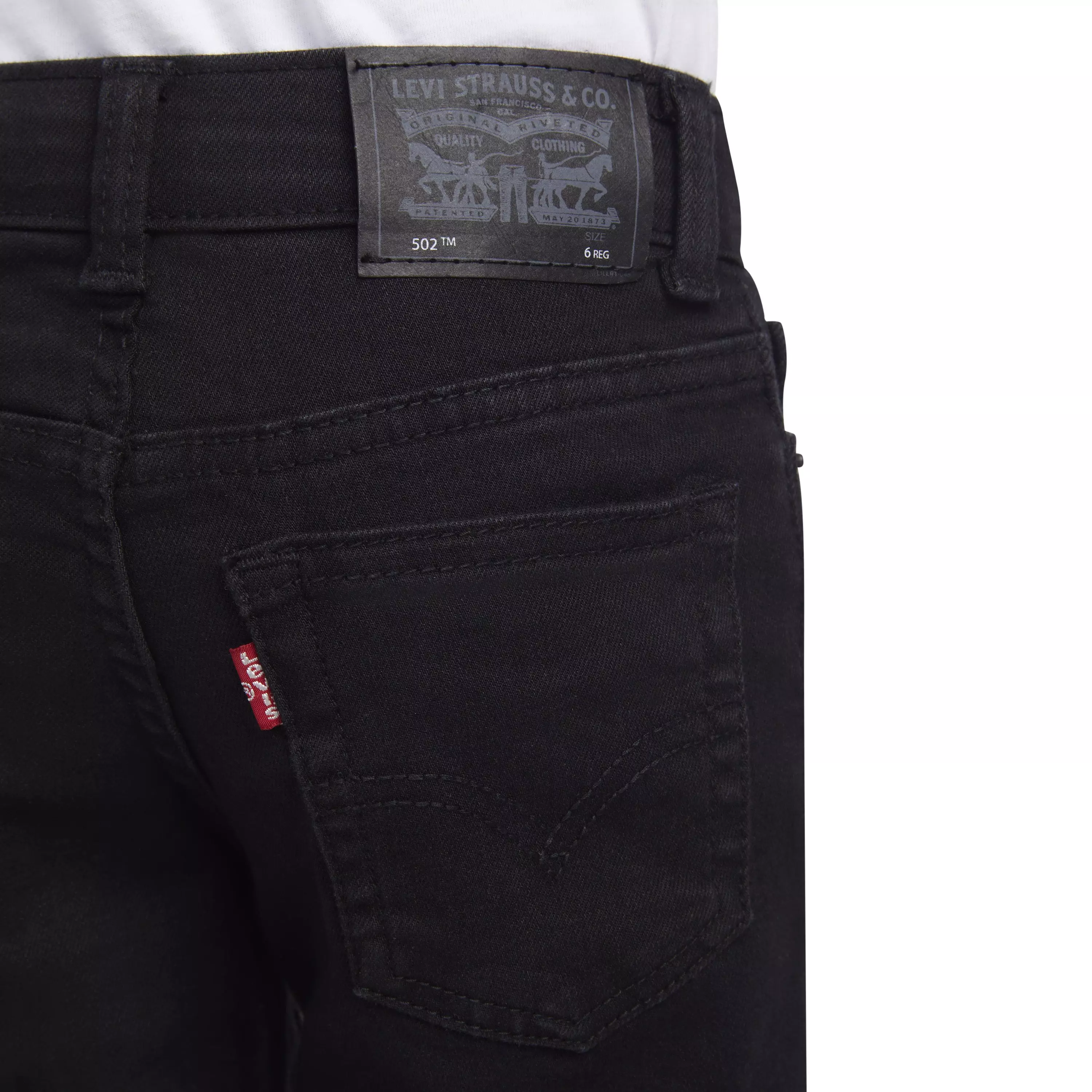 Levi's 502 Strong Performance Tapered Fit Black Wash Little Boys' Black Denim Jeans - BLACK