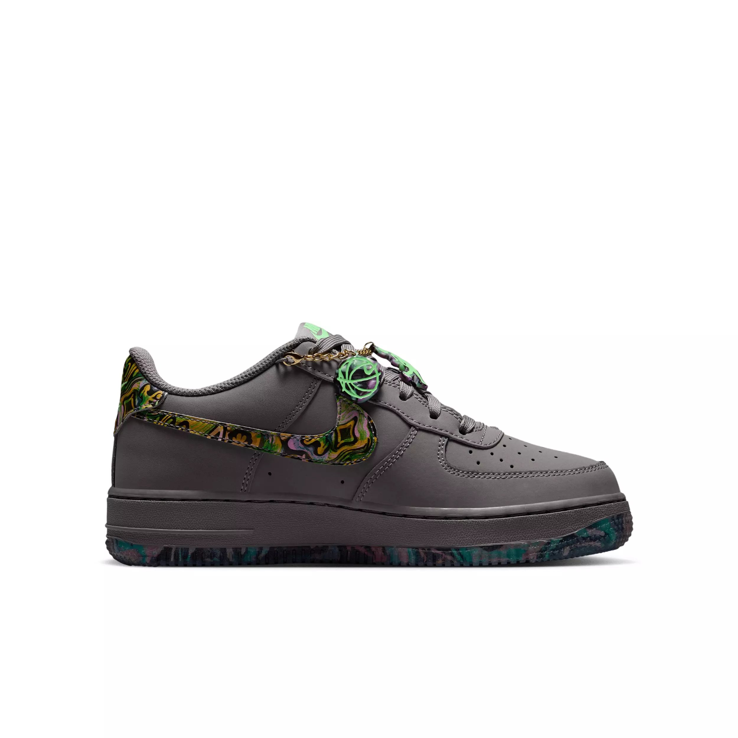 Nike Air Force 1 "Pencil Point/Illusion Green/Dark Raisin/Multi-Color" Grade School Boys' Shoe - PENCIL/GREEN/DK RAISIN/MULTI COLOR