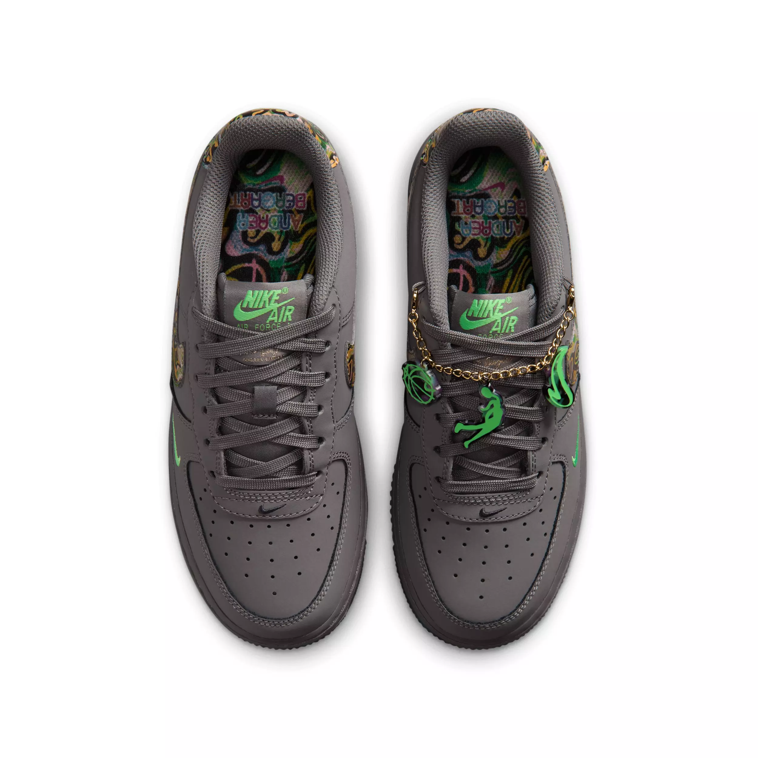 Nike Air Force 1 "Pencil Point/Illusion Green/Dark Raisin/Multi-Color" Grade School Boys' Shoe - PENCIL/GREEN/DK RAISIN/MULTI COLOR