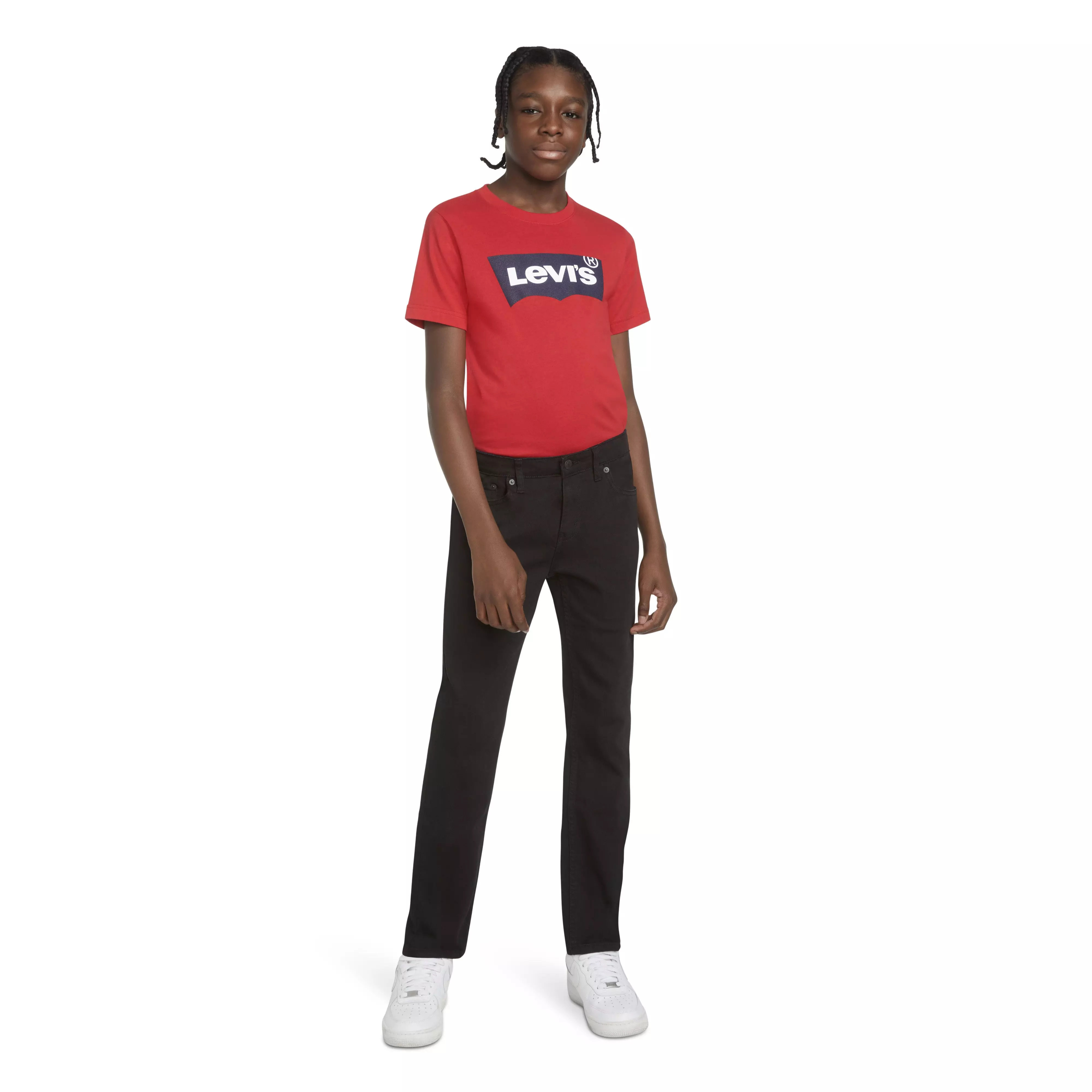 Levi's 502 Strong Performance Tapered Fit Black Wash Big Boys' Black Denim Jeans - BLACK