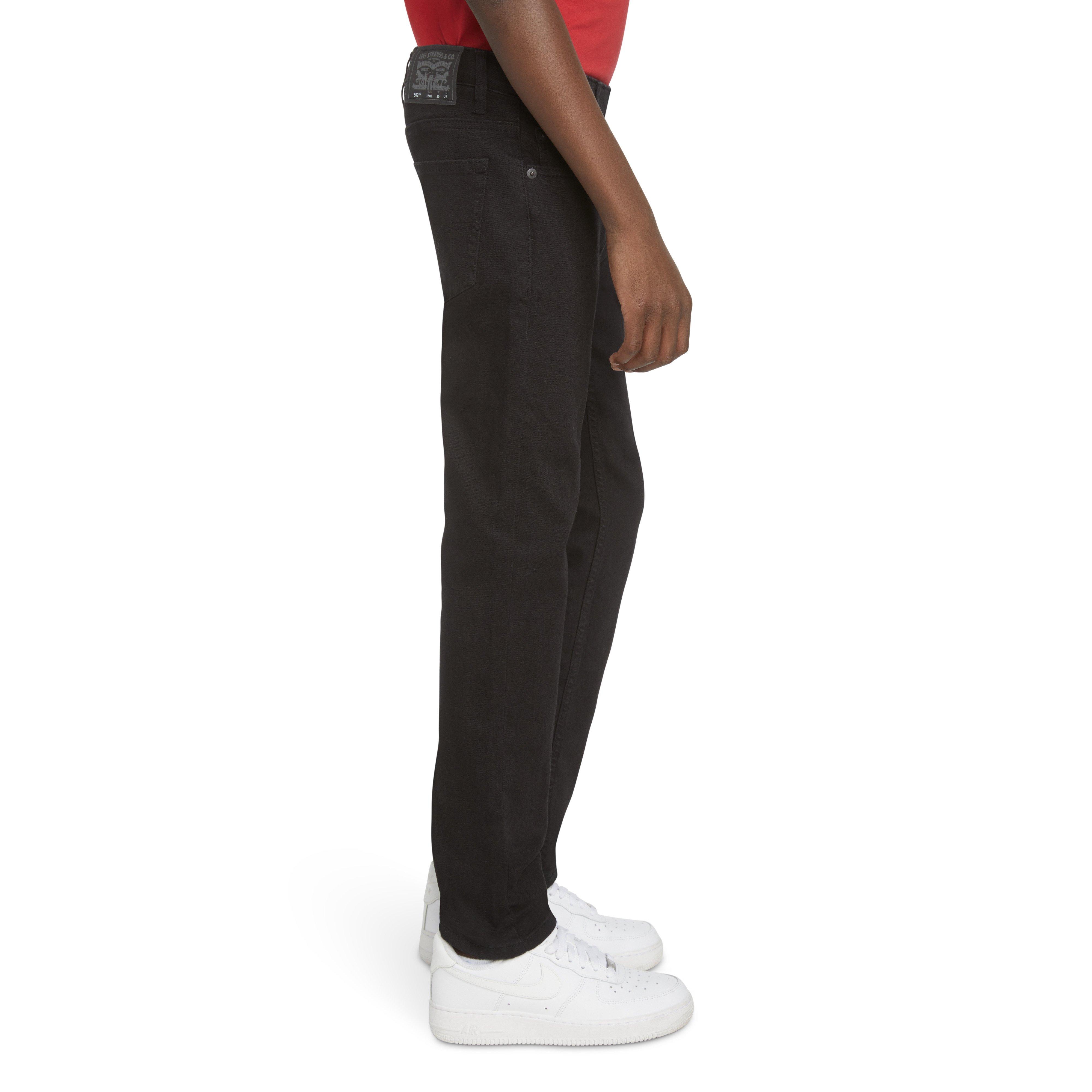 Levi's 502 Strong Performance Tapered Fit Black Wash Big Boys' Black Denim Jeans - BLACK