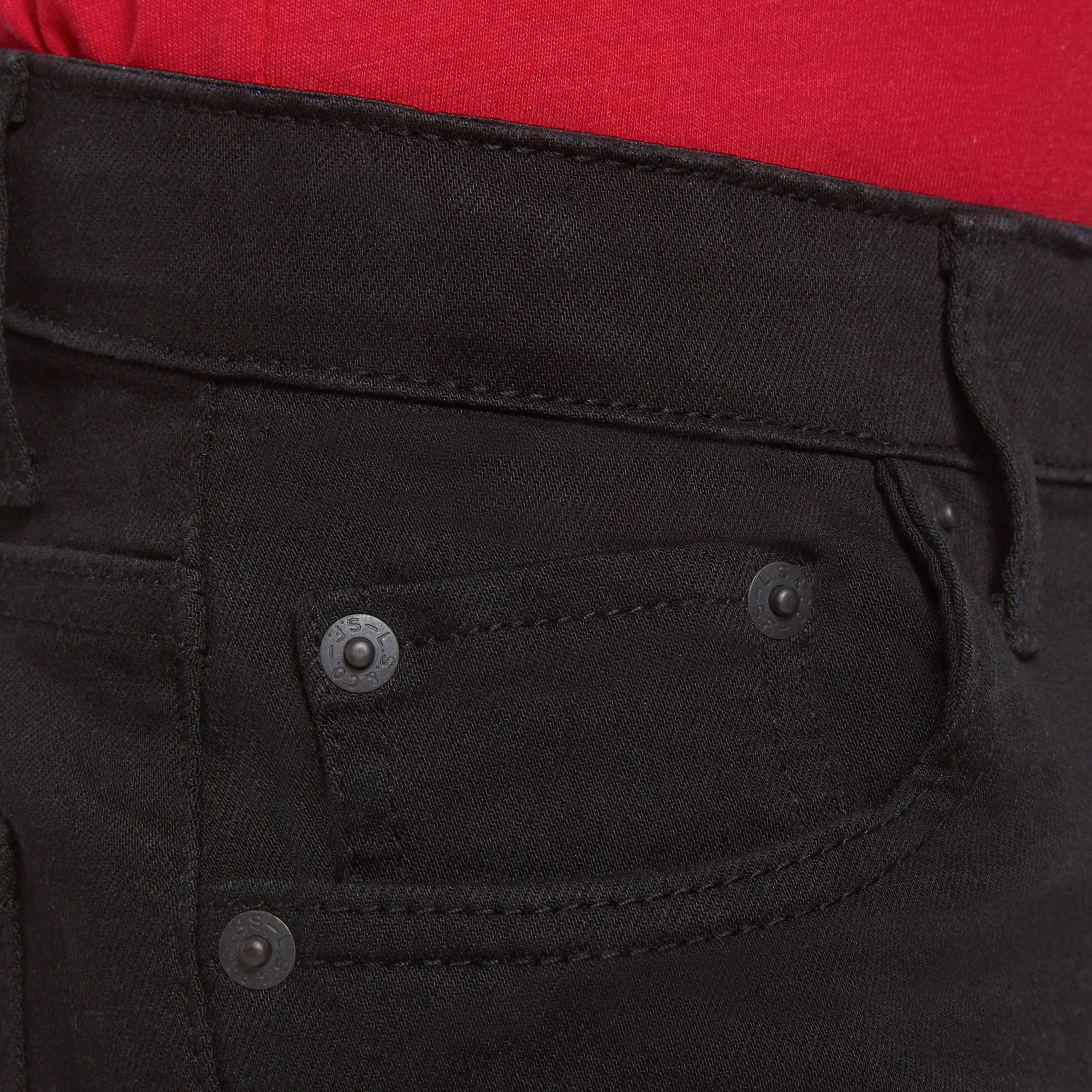 Levi's 502 Strong Performance Tapered Fit Black Wash Big Boys' Black Denim Jeans - BLACK