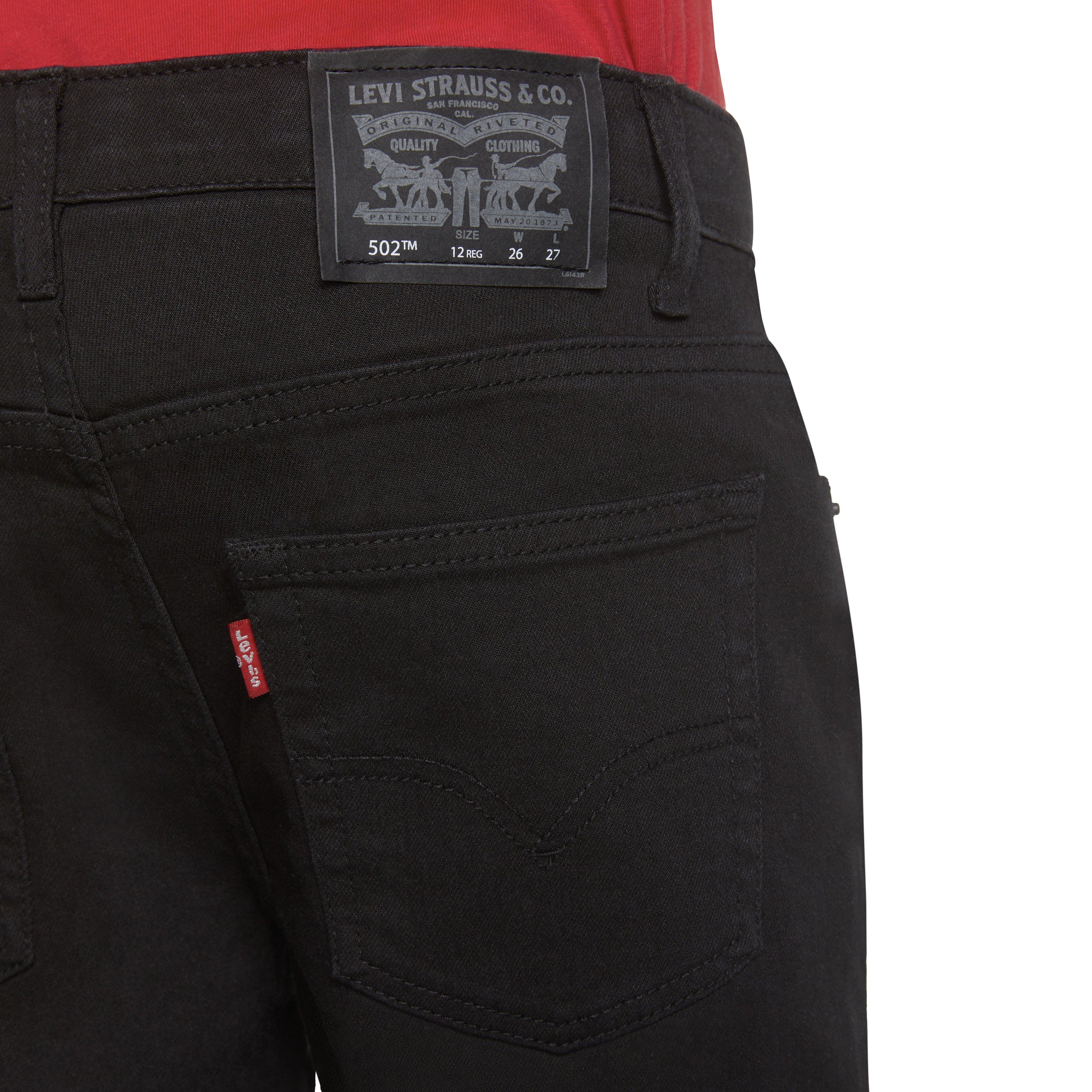 Levi's 502 Strong Performance Tapered Fit Black Wash Big Boys' Black Denim Jeans - BLACK