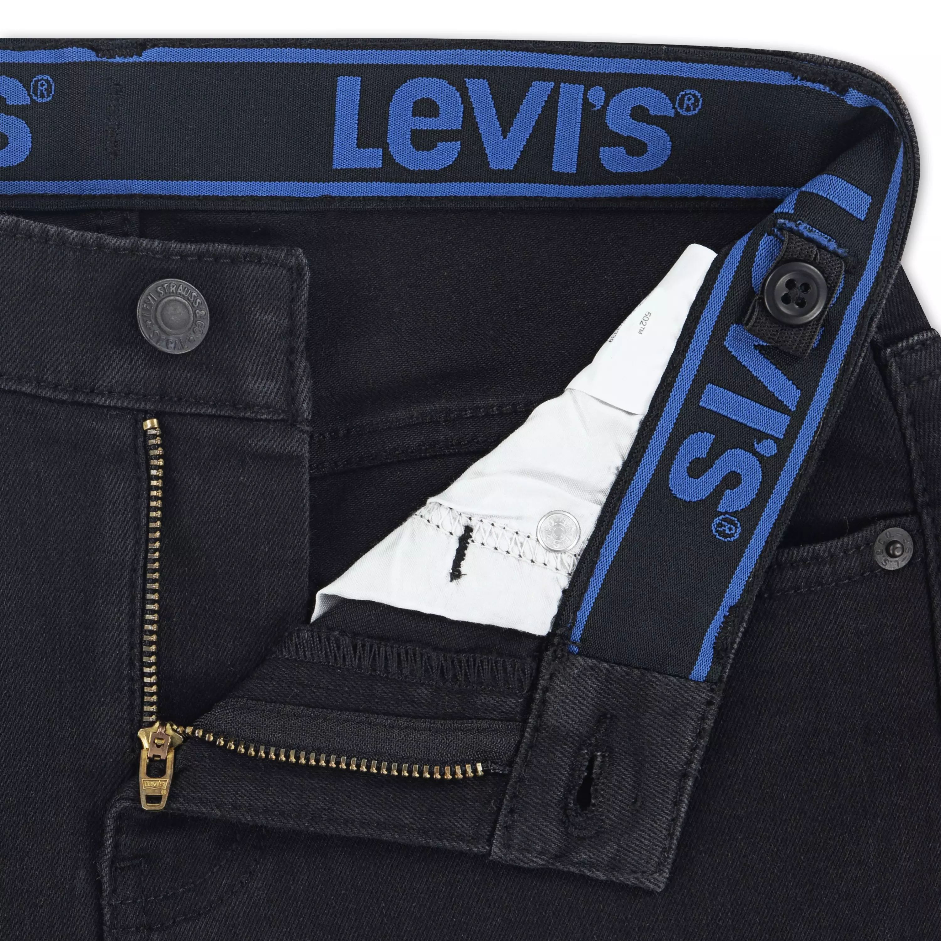 Levi's 502 Strong Performance Tapered Fit Black Wash Big Boys' Black Denim Jeans - BLACK